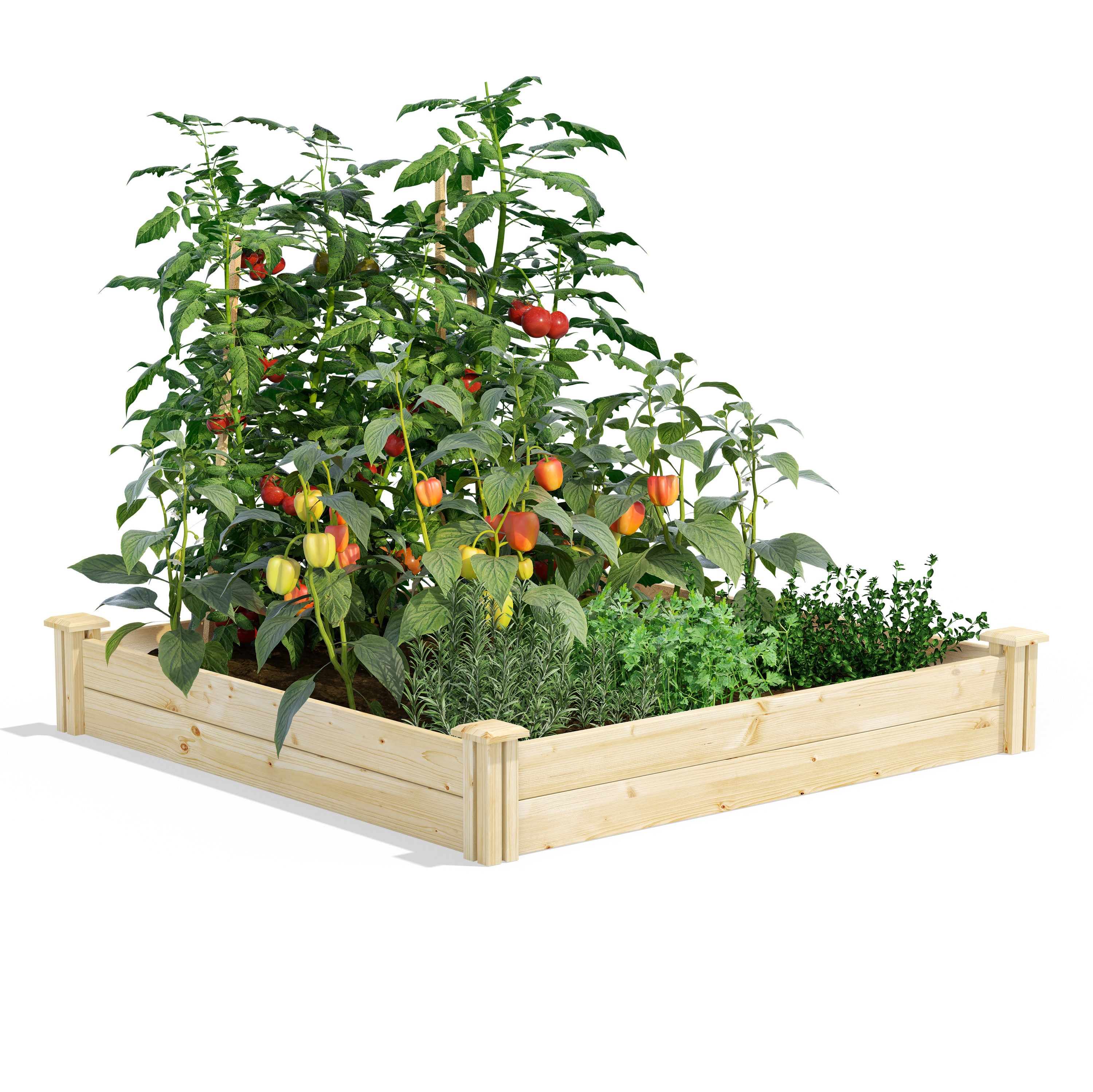 Greenes Fence RCP4C4 9.3-cu ft 48-in W x 48-in L x 7-in H Natural Pine Wood Raised Garden Bed
