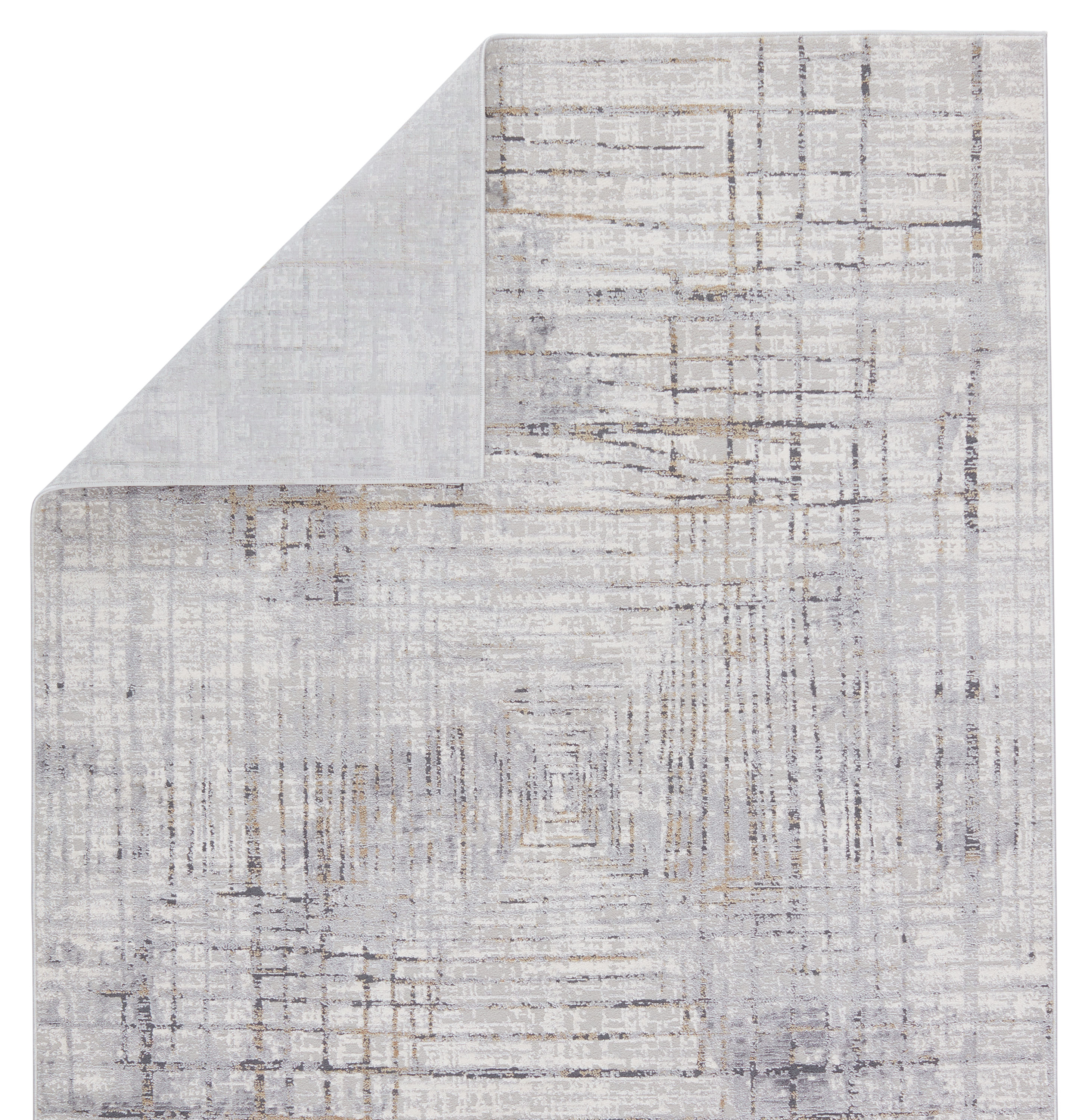 Solace Toril Easy-Care Gray Abstract Synthetic Area Rug 9' x 13'