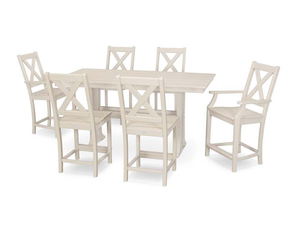 POLYWOOD Braxton 7-Piece Tan Patio Dining Set At Lowes.com