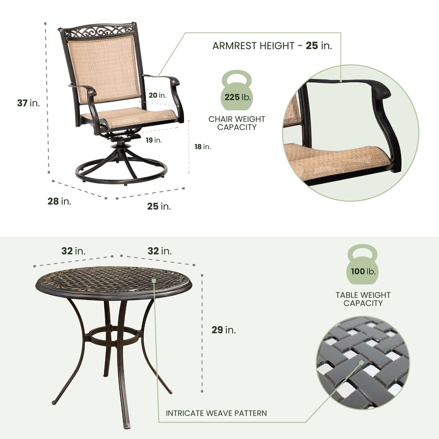 Hanover FNTDN3PCSWC Patio-Dining-Sets - View #3