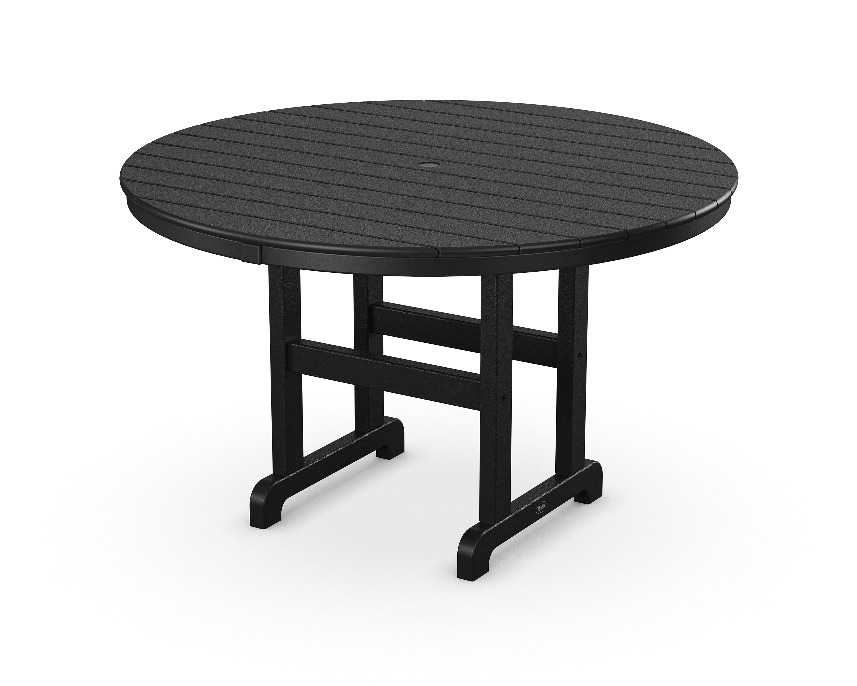 Charcoal Black Recycled Plastic 4-Person Round Dining Set