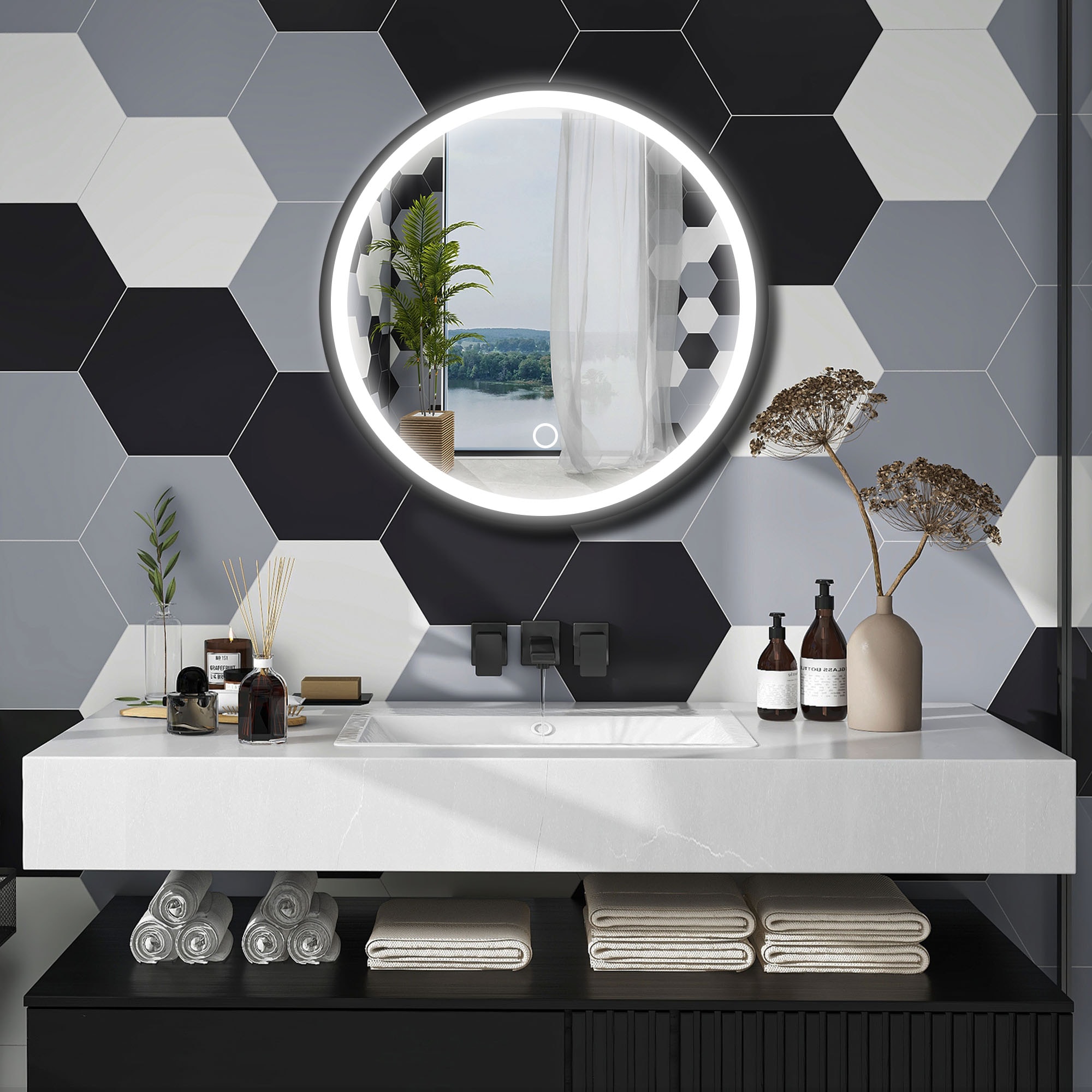 WELLFOR GIJ-MED03L-24BK Bathroom-Medicine-Cabinets - View #4