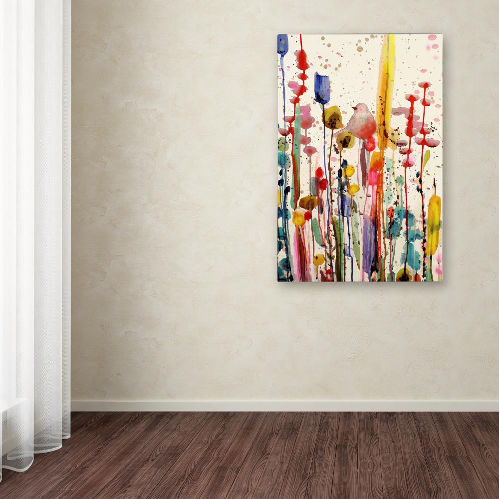 Trademark Fine Art ALI15243-C3047GG Framed 47-in H x 30-in W Floral Print on Canvas Artist: Sylvie Demers Multicolor Framed 47-Inches H x 30-Inches W Floral Canvas Print