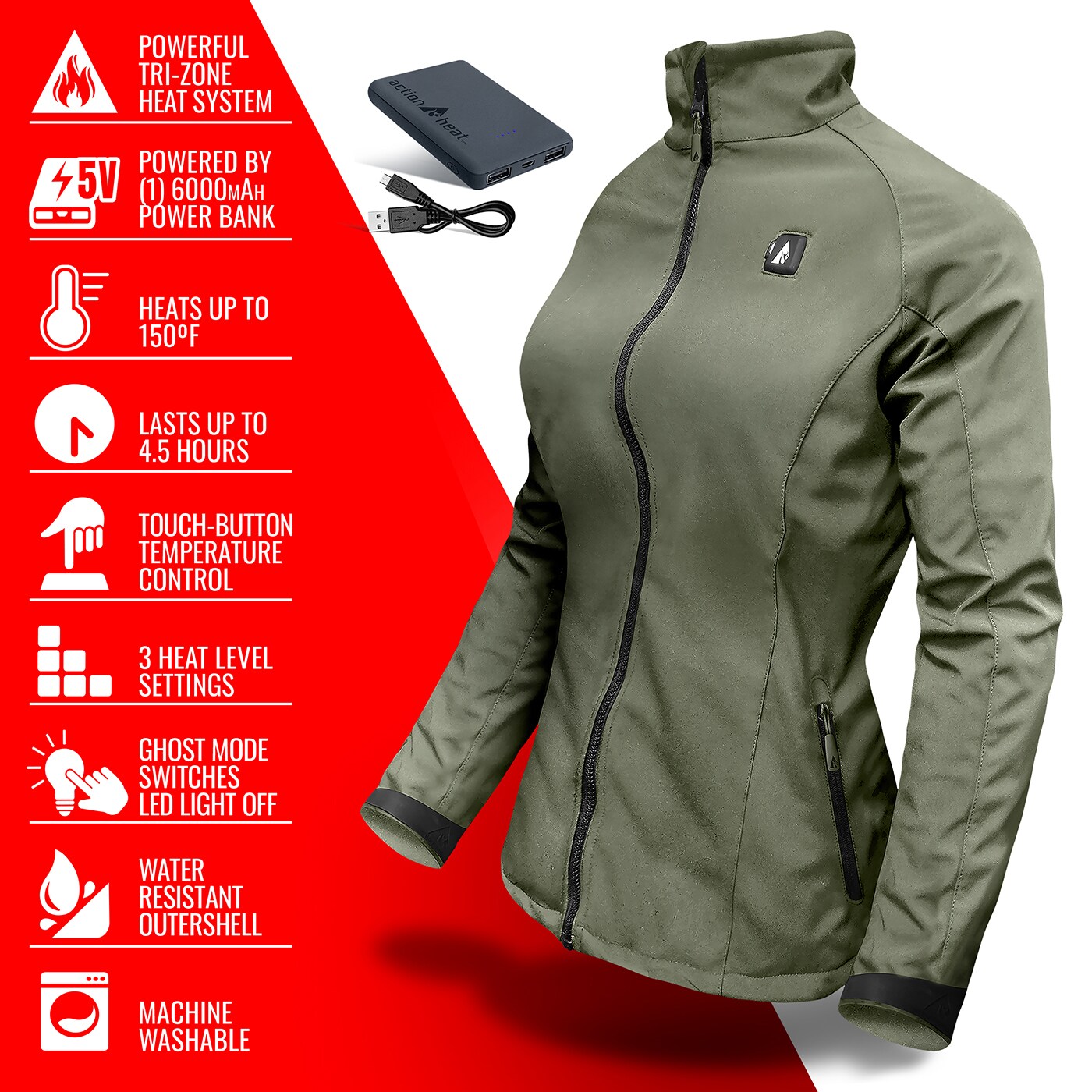 ActionHeat AH-JKT-5V-W-GN-XS Jackets-Coats - View #8