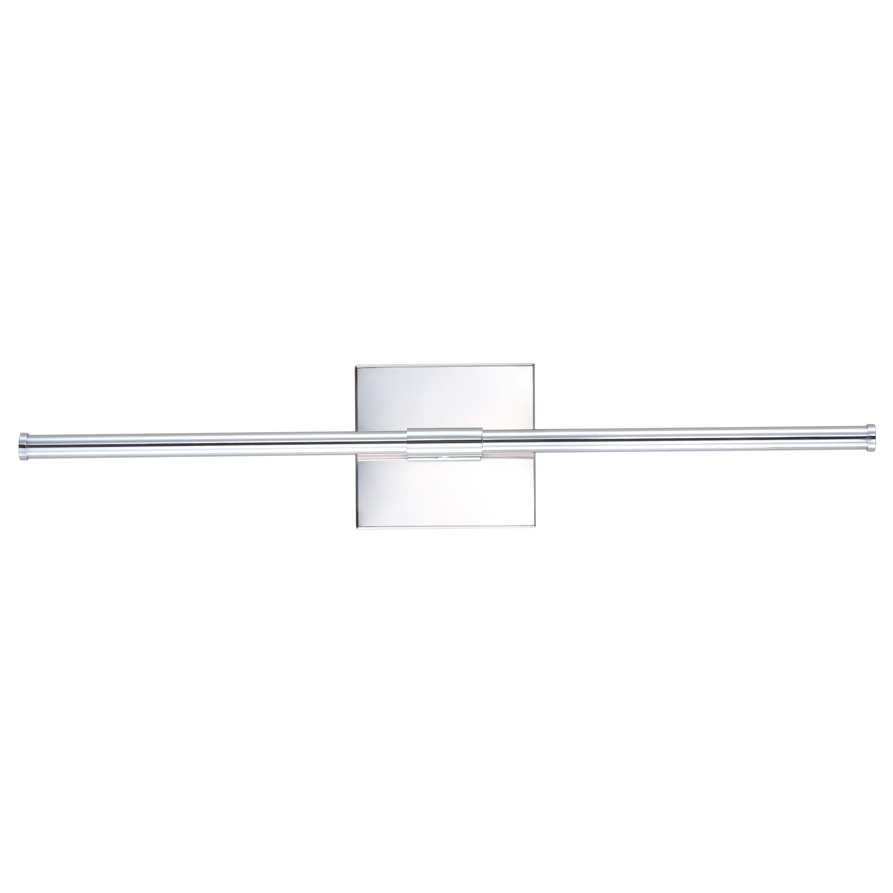 JONATHAN  Y JYL7022A Makena Metal Dimmable Integrated Minimalist 28-in W 1 -Light Polished Chrome Integrated LED Wall Sconce