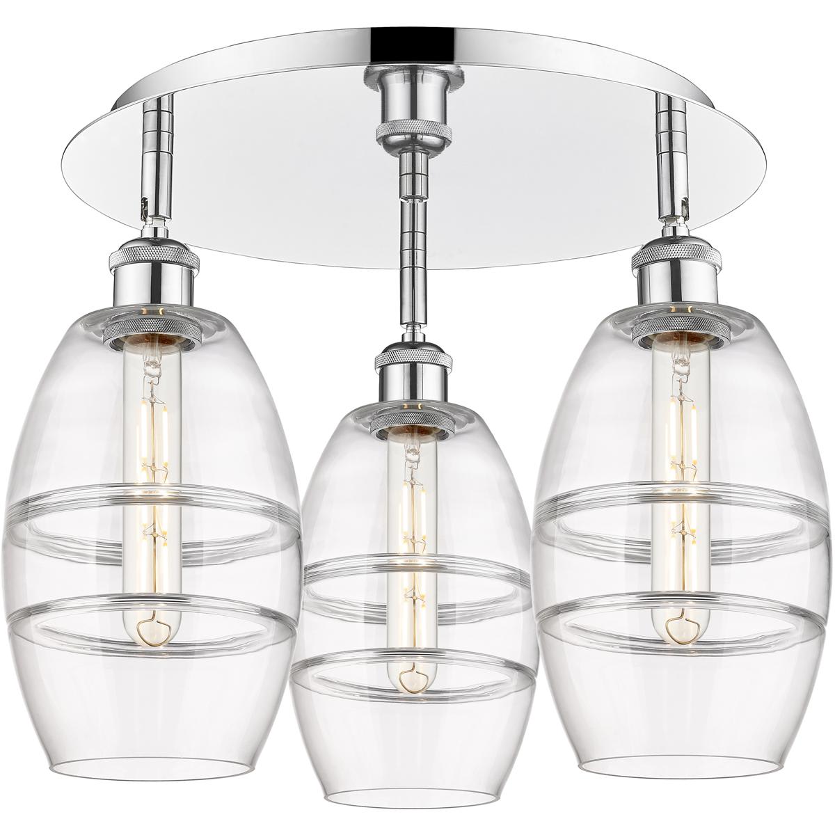 Innovations Lighting 2671471 516-3C-PC-G557-6CL Ballston Vaz Flush Mount Polished Chrome
