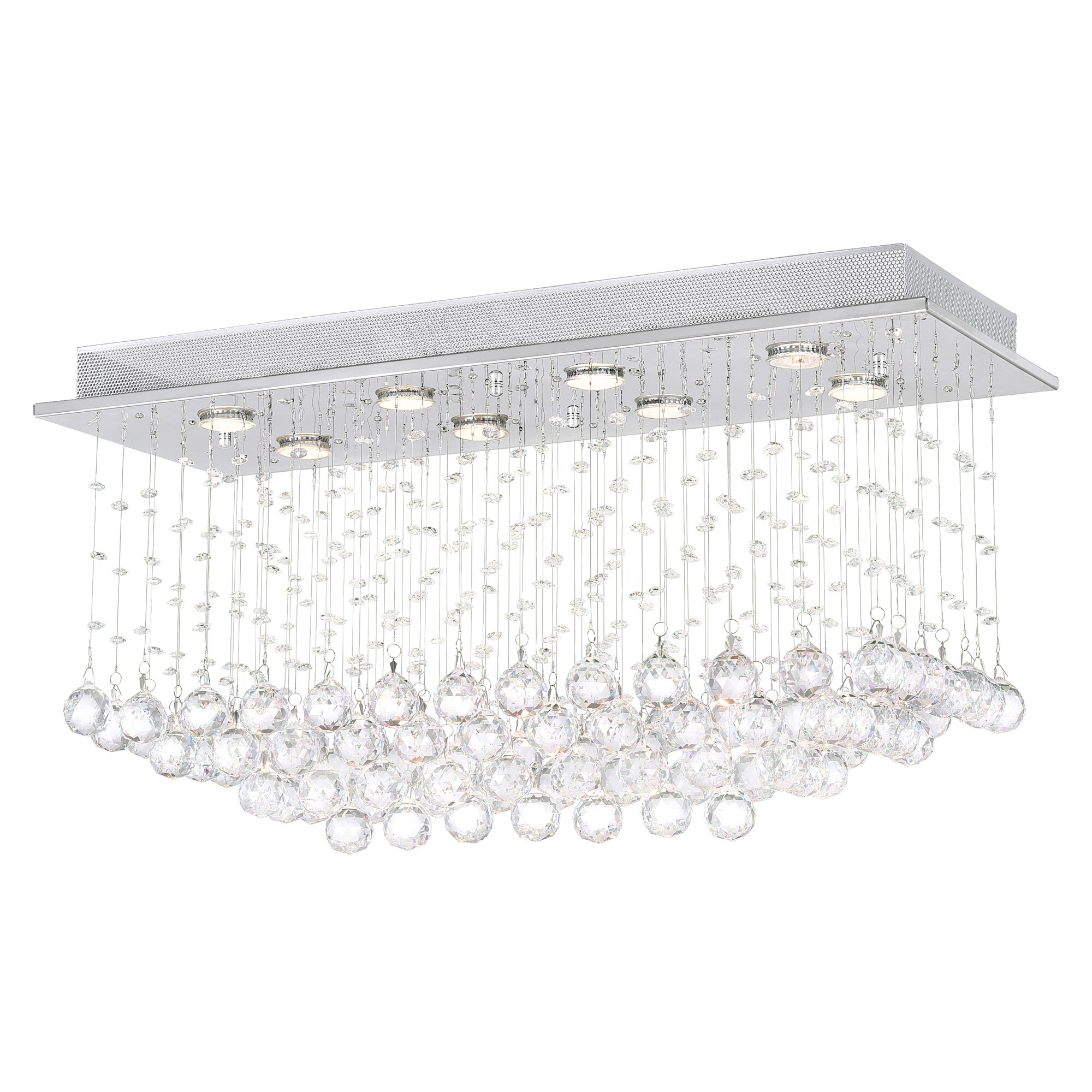 CWI Lighting 6626C32C-RC Mystical 8-Light 32-in Chrome Flush Mount Light