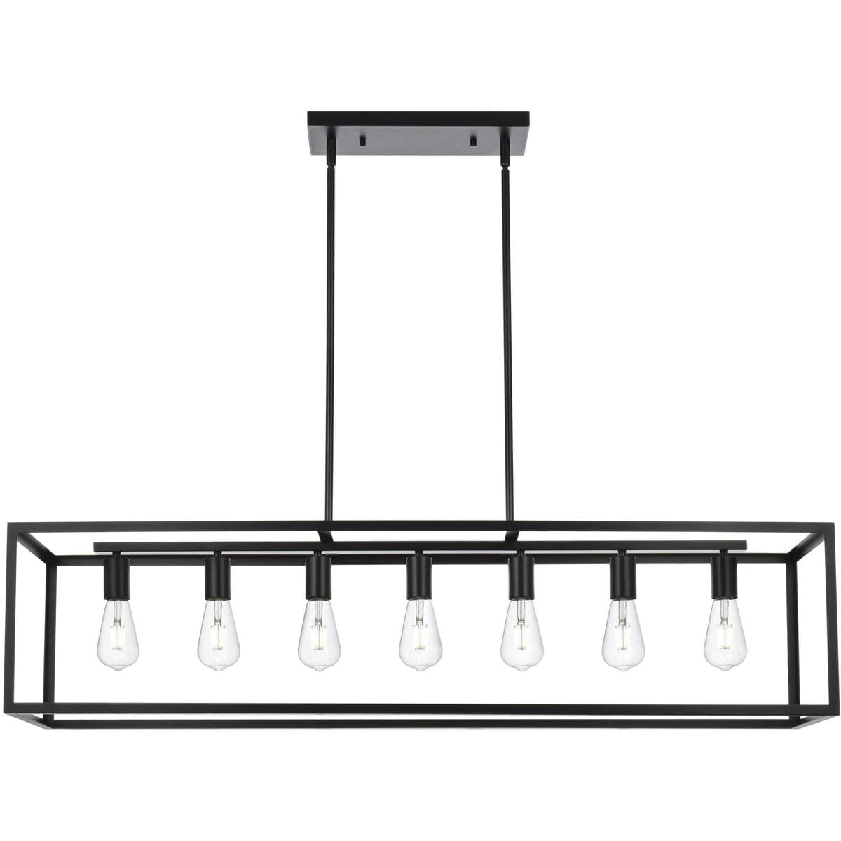 Elegant Lighting Living District LD723D47BK Judah 7 Light 47 inch Black Linear Pendant Ceiling Light