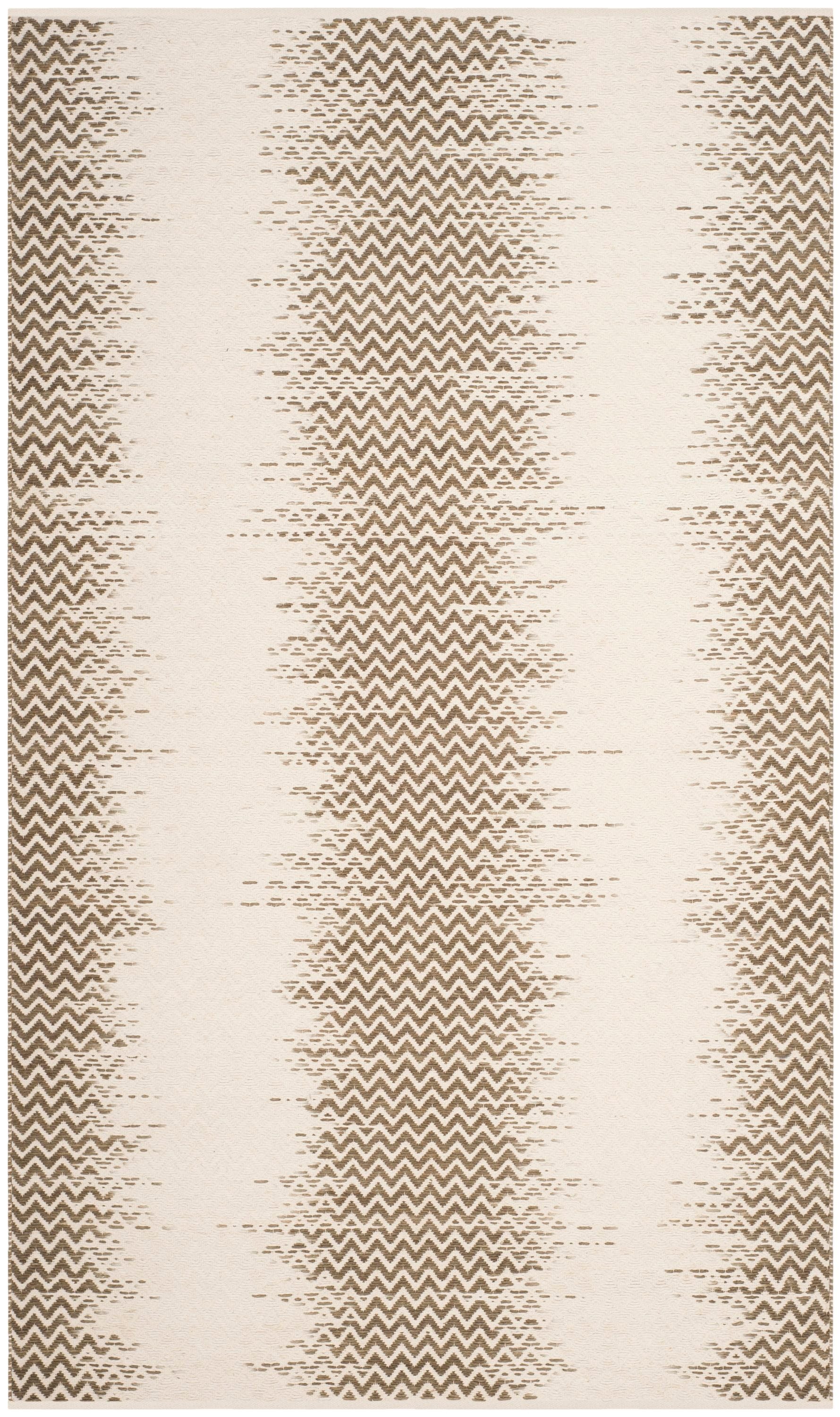 Safavieh KLC121B-5 Cotton Kilim Kadence 5 x 8 (ft) Cotton Brown/Ivory Rectangular Indoor Abstract Bohemian/Eclectic Area rug