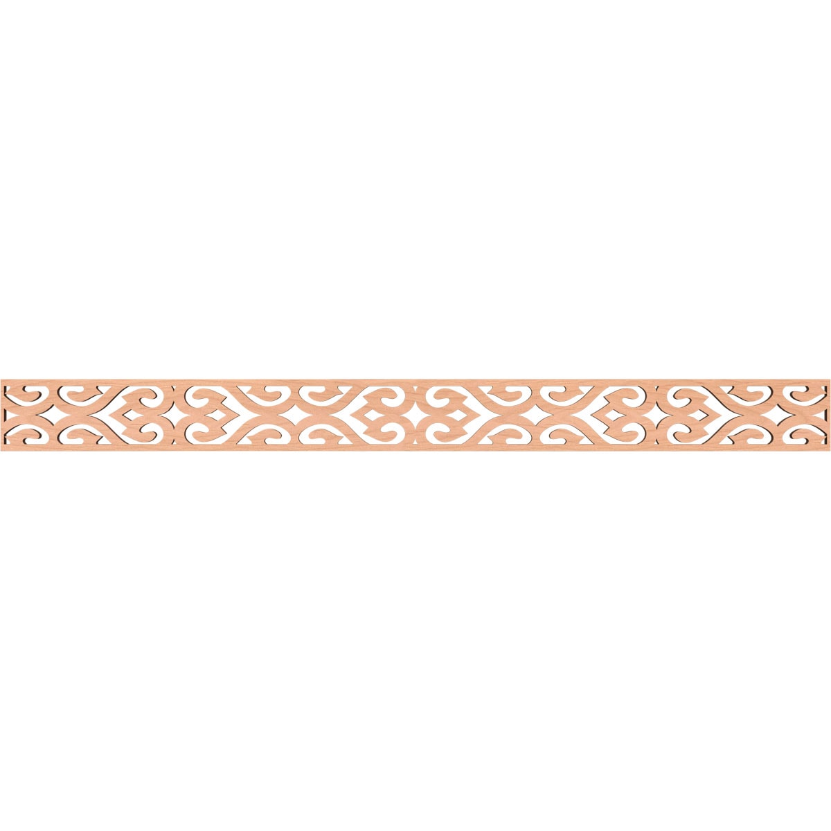 Ekena Millwork MLDB04X46KEEAL Keene Fretwork Flat Trim 4-in x 3.87-ft Alder Brown Unfinished 2155749 Pierced Wall Panel Moulding