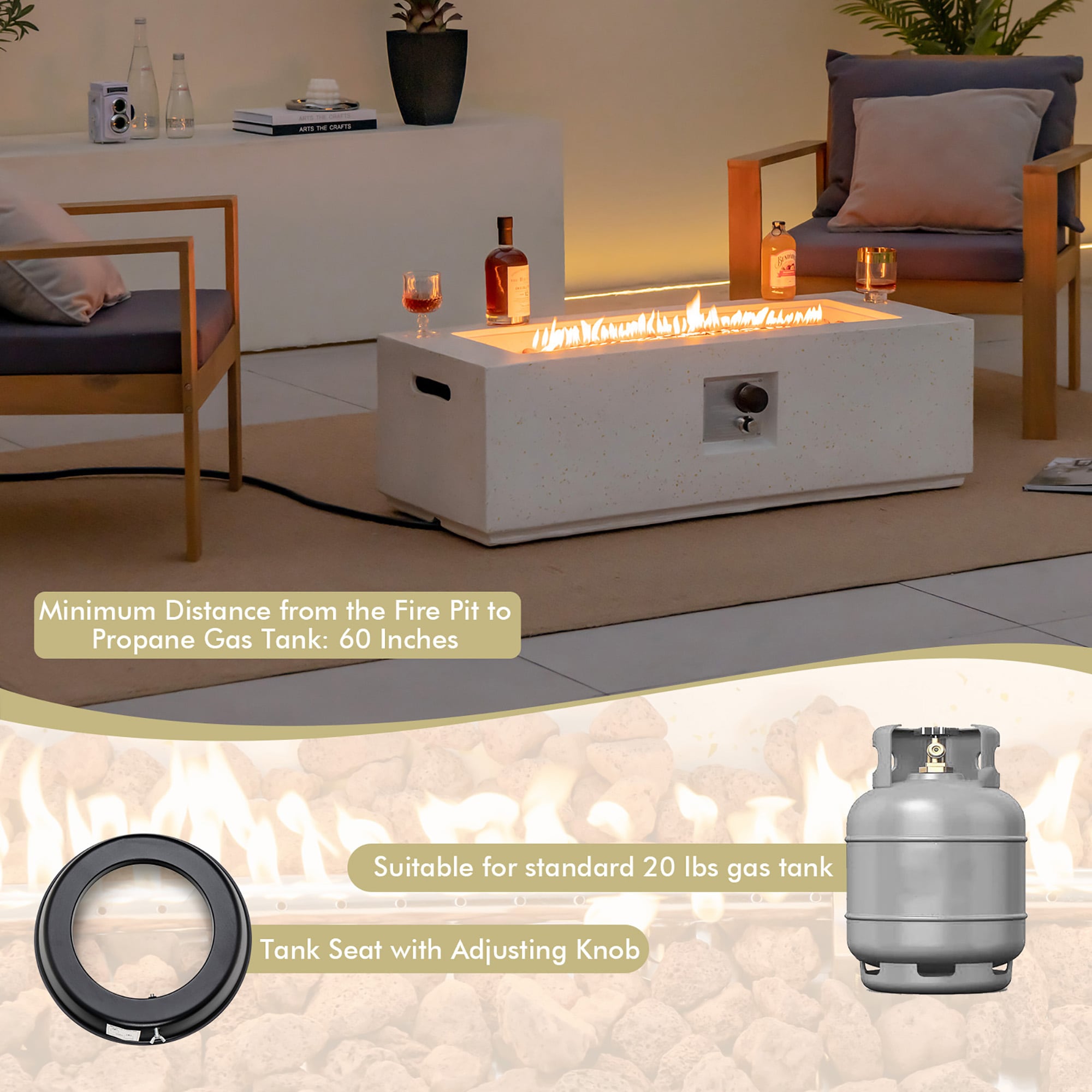 Costway LWS00244 Outdoor-Gas-Firepits - View #6
