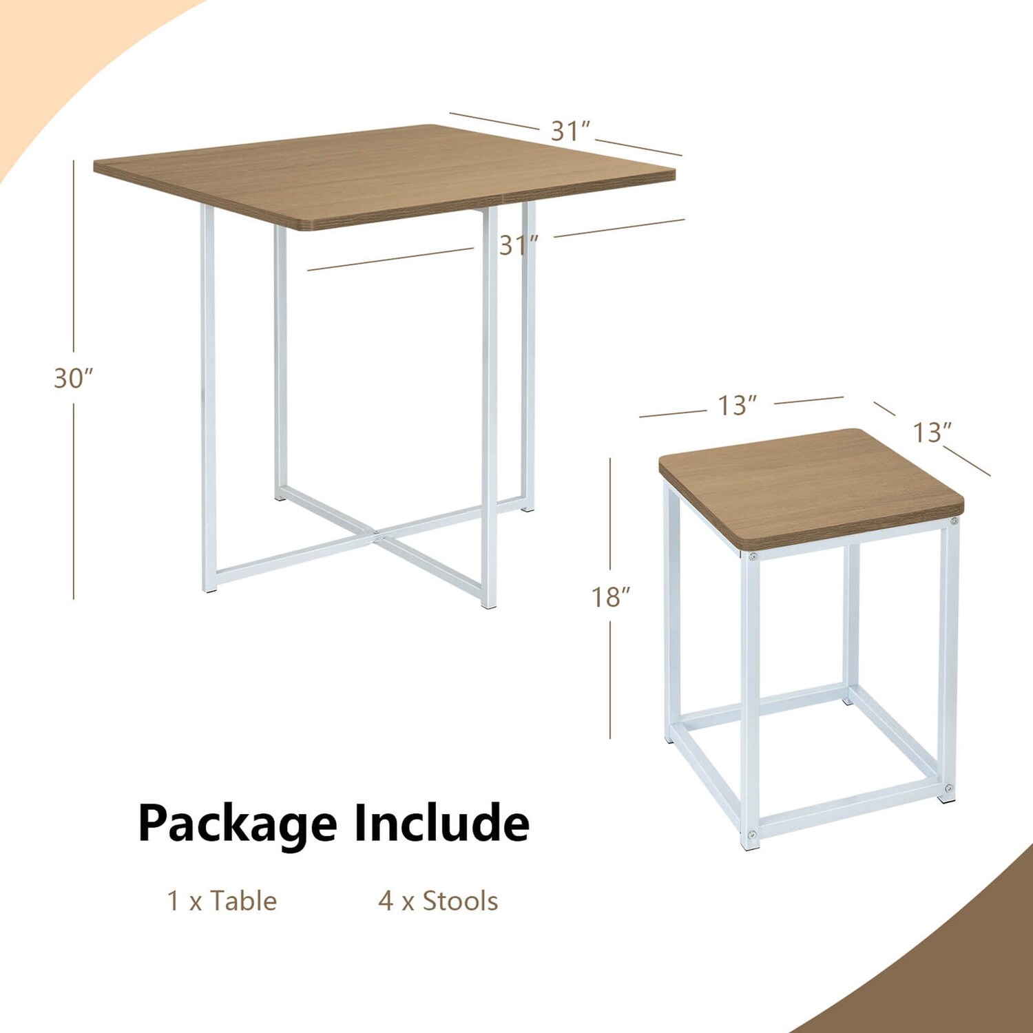 Costway CSHY000279 Patio-Dining-Sets - View #3