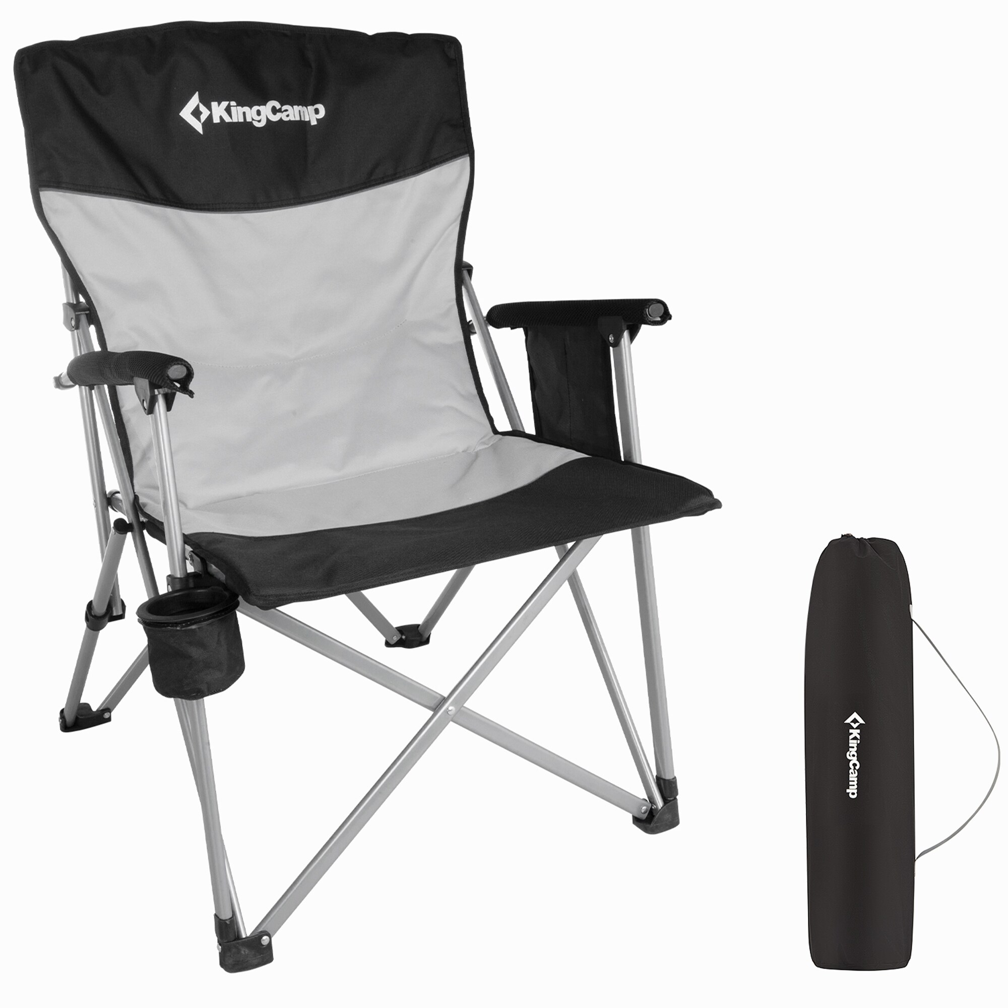 KingCamp Heavy Duty Compact Camping Folding Mesh Chair with Side Table & Handle