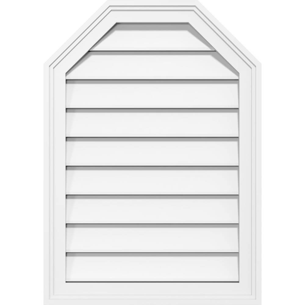 Ekena Millwork GVPOT22X2202SF 22-Inches x 22-Inches Off-white Octagon PVC Gable Louver Vent