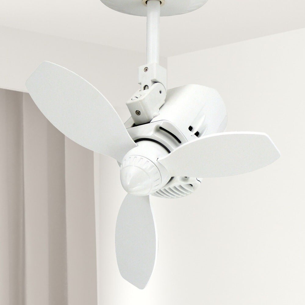 TroposAir Mustang 18-in Pure White Indoor/Outdoor Flush Mount Propeller Ceiling  Fan with Remote (3-Blade) in the Ceiling Fans department at