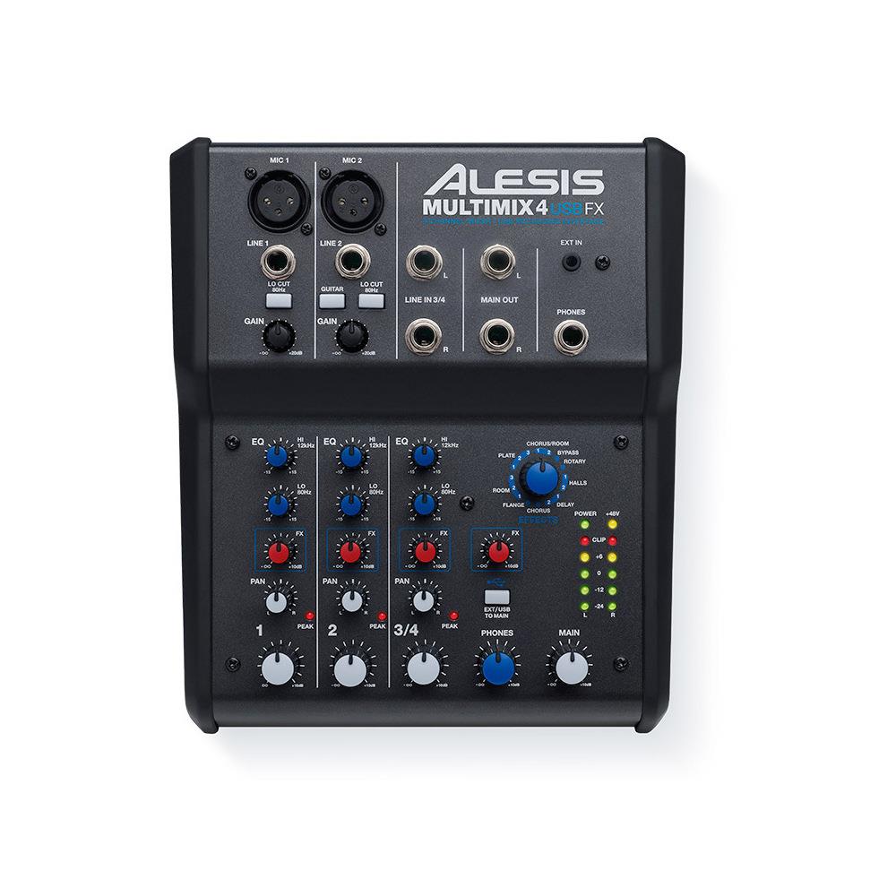  TCNCD297682 Alesis ALE-4MMUSBFX MultiMix 4 USB FX 4-Channel Mixer with Effects and USB Audio Interface