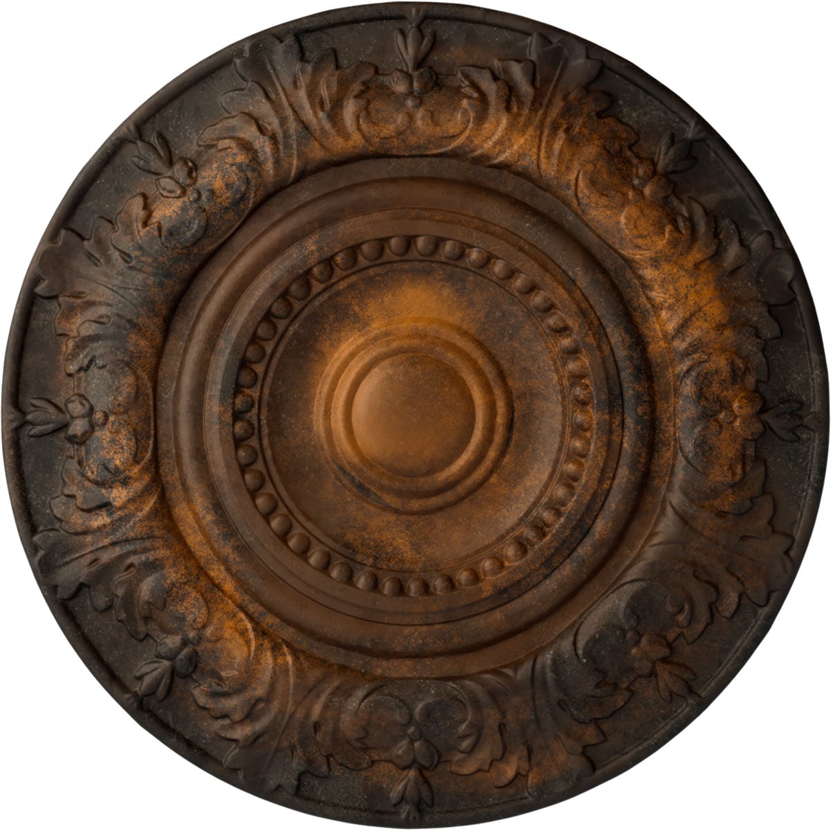 Ekena Millwork CM20BXRUS Biddix 20.875-in W x 20.875-in L Painted Rust Polyurethane Whole Ceiling Medallion