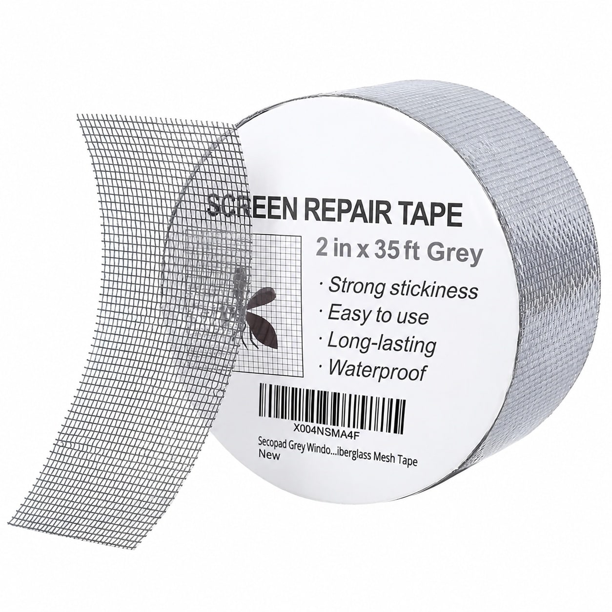 KHKFY  Grey Window Screen Repair Tape 2 Inch x 35 Foot Kit Strong Adhesive Fiberglass Mesh Patch for Window or Door Screens Waterproof Repair for