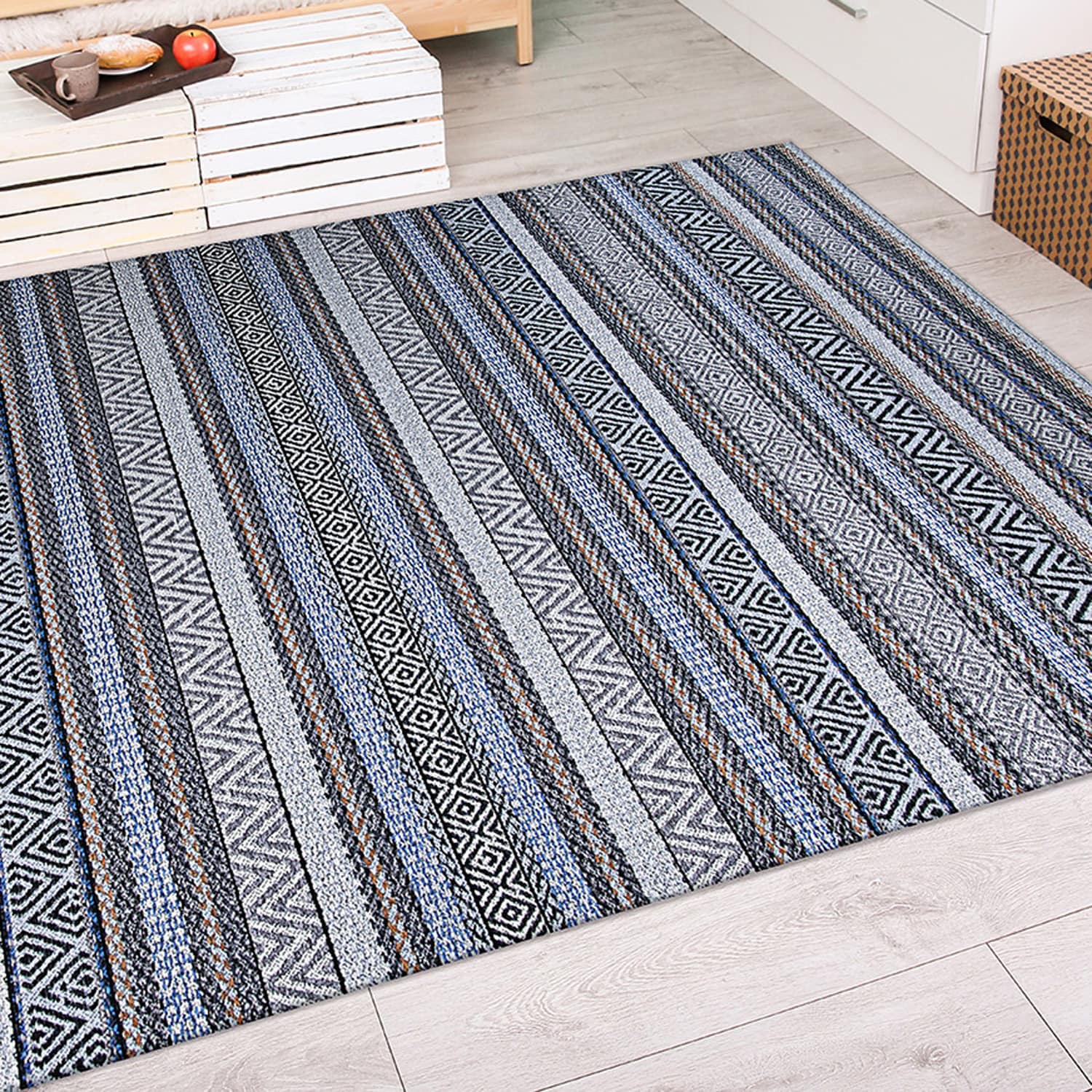 Couristan 98383042023710U Cape 2 x 7 (ft) Polypropylene Gris Rectangular Indoor/Outdoor Geometric Runner rug