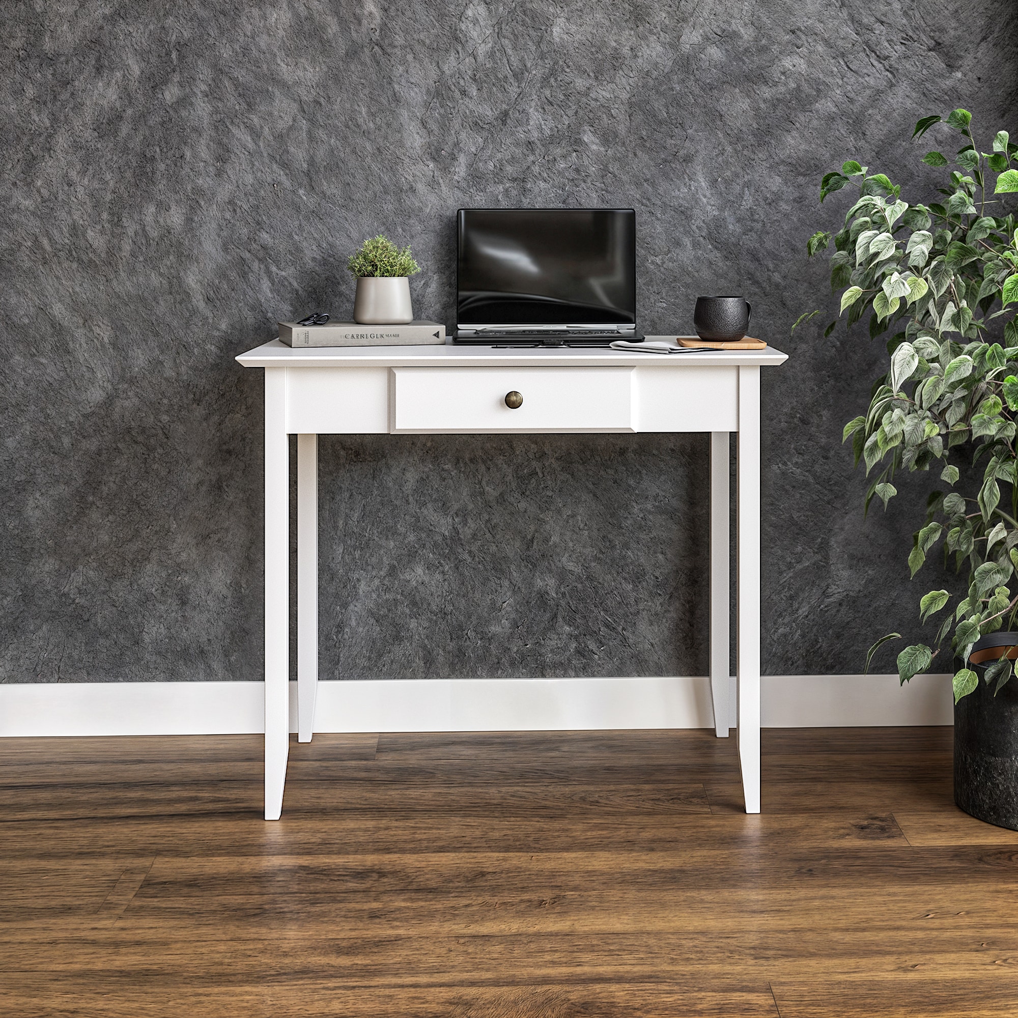 Camaflexi SHK393 Shaker Style 36-Inches White Mission/Shaker Pine Writing desk