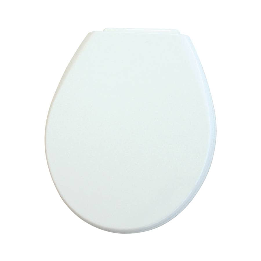 Bemis Xcite One-Piece Hinge Wood White Round Toilet Seat in the Toilet ...