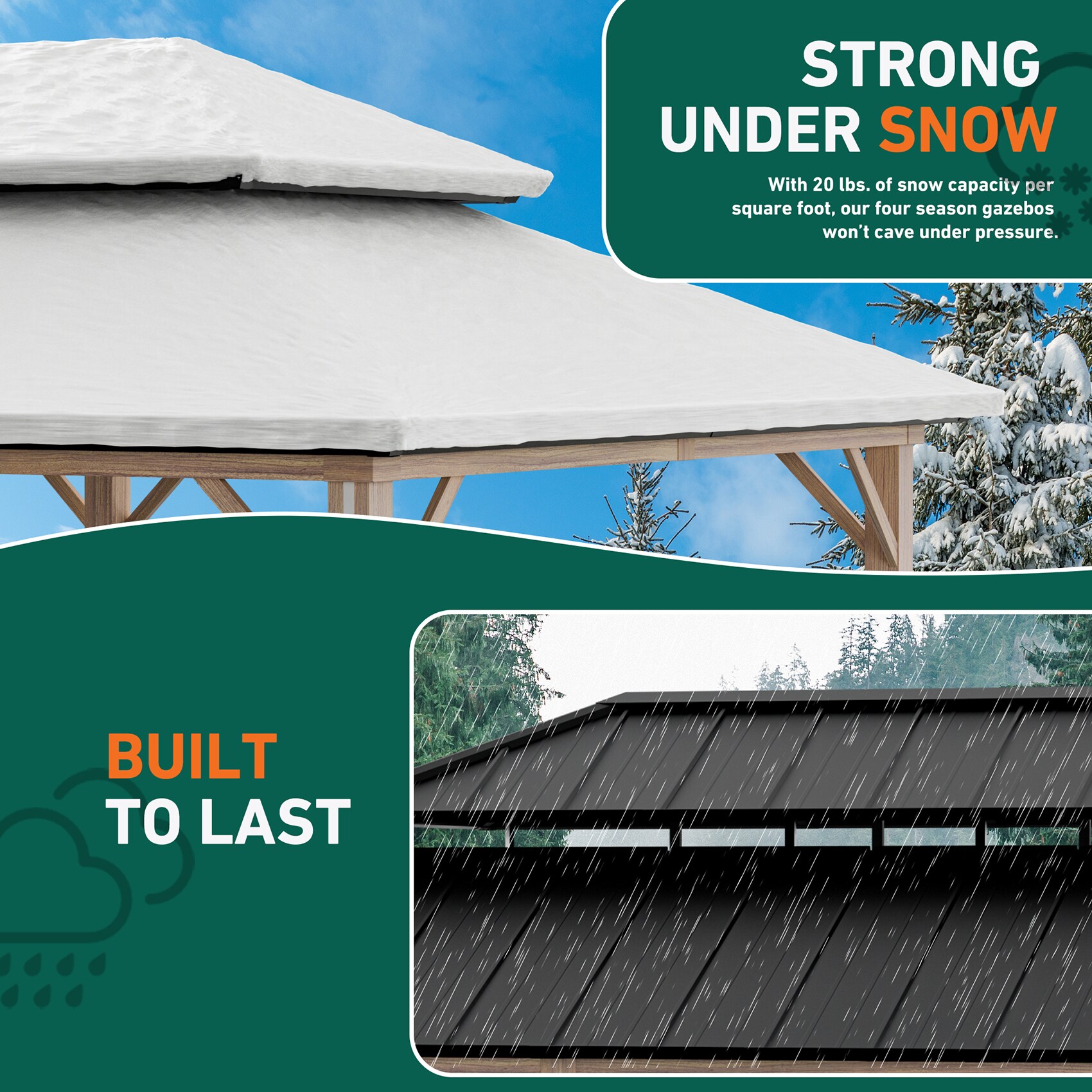 ELEVATE OUTDOORS IG10600042-1220N-WBR Wood-Resin-Gazebos - View #7