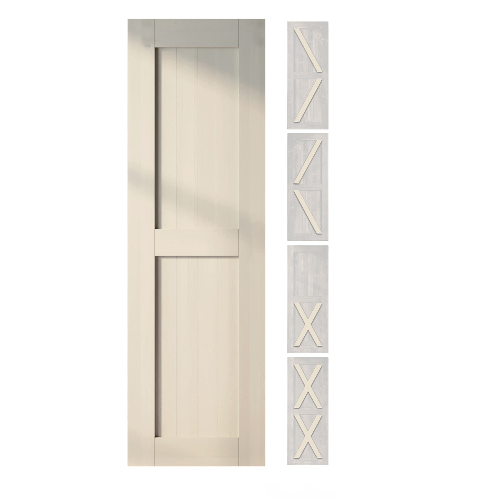 HOMACER 2680F-TGRAY 26-in x 80-in Tinsmith Gray Pine Wood Solid core Single Barn Door (Hardware Not Included)