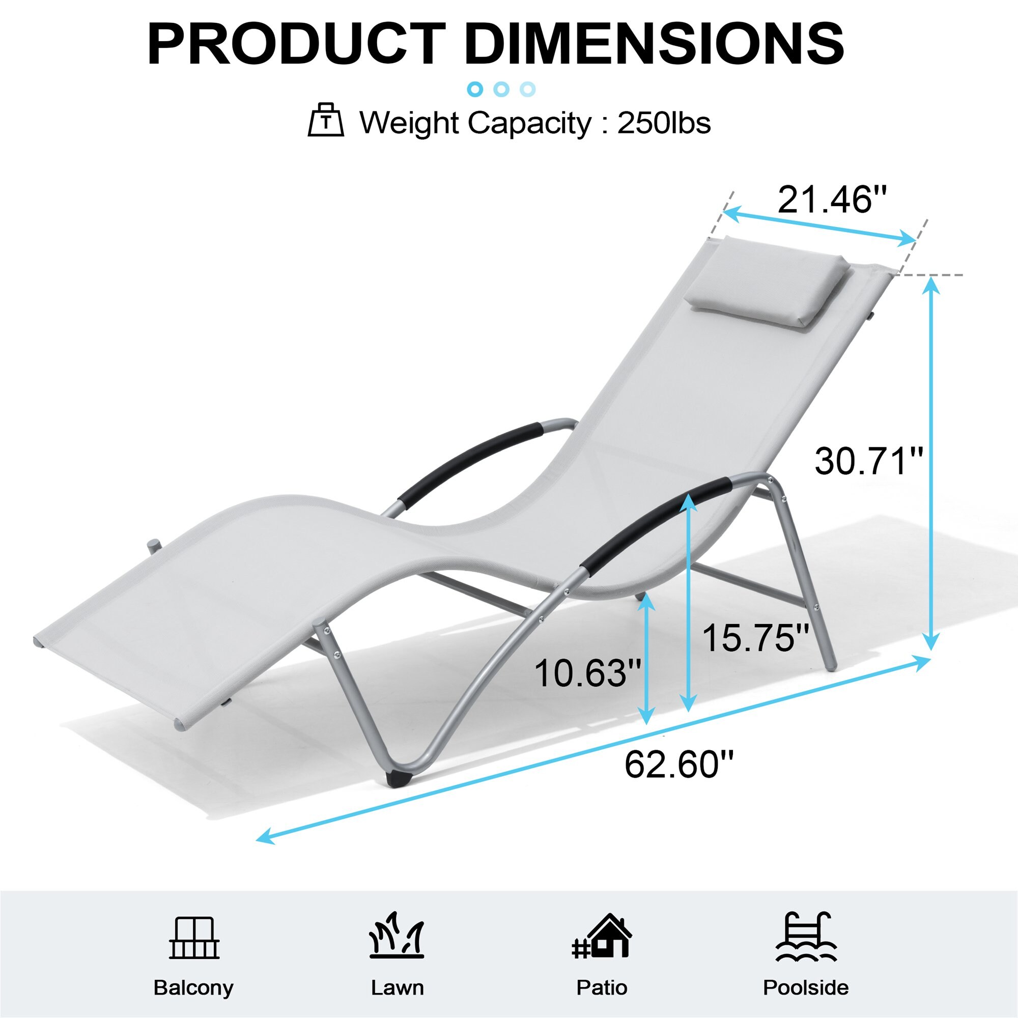 Crestlive Products CL-LG033LGY-2 Patio-Chairs - View #2