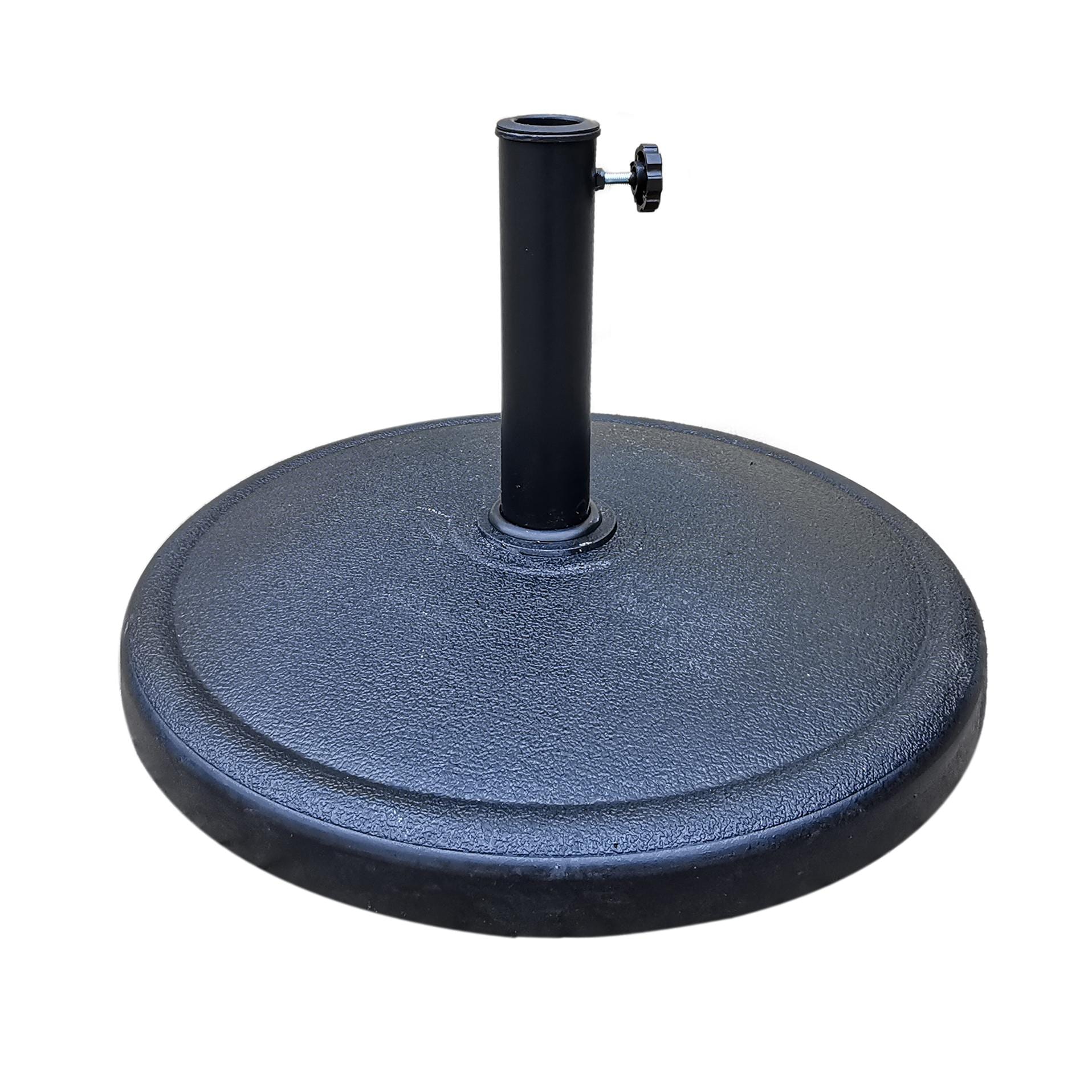 Bayfeve Round Resin Umbrella Base Black Patio Umbrella Base in the ...