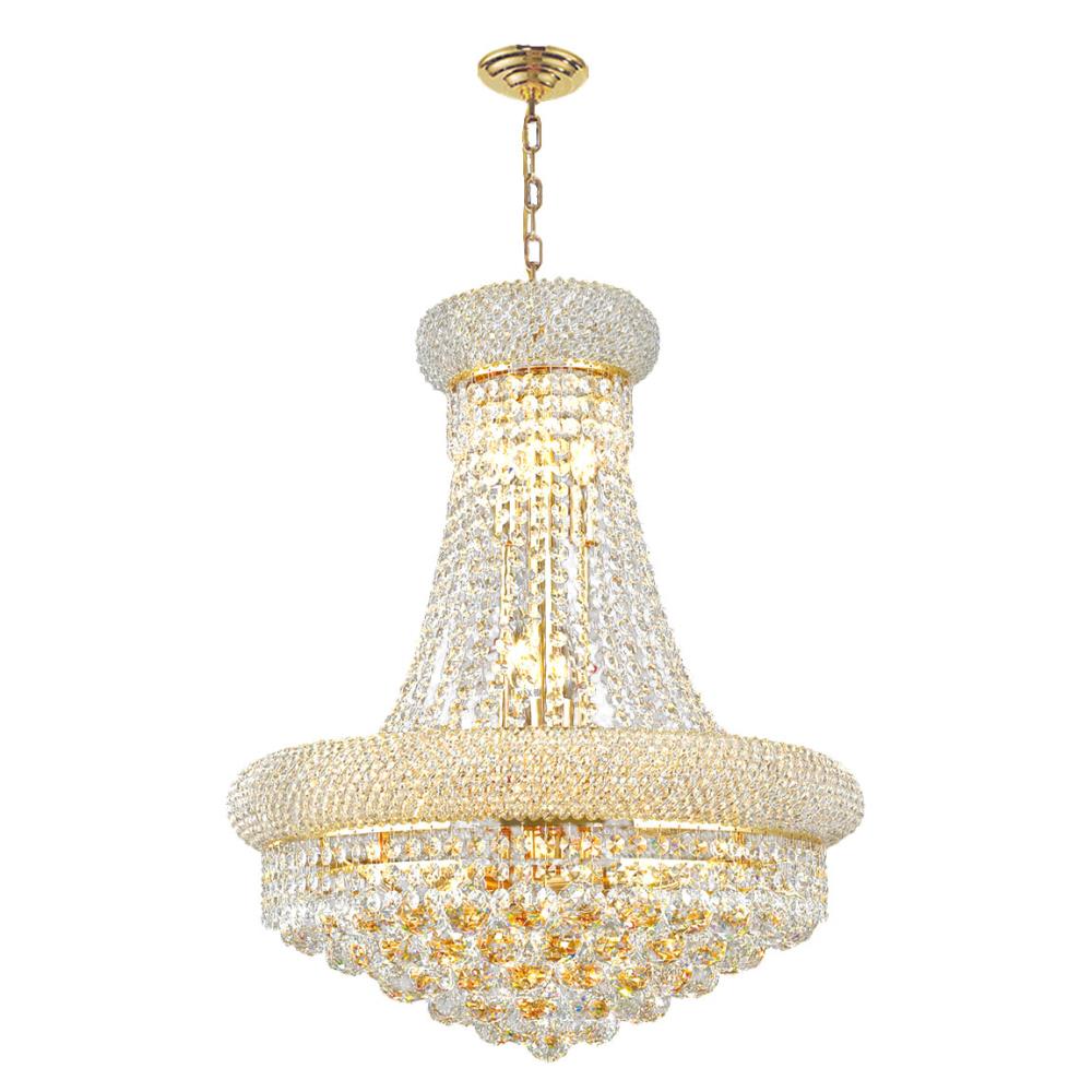 Worldwide Lighting Empire 12-Light Polished Gold Glam Crystal ...
