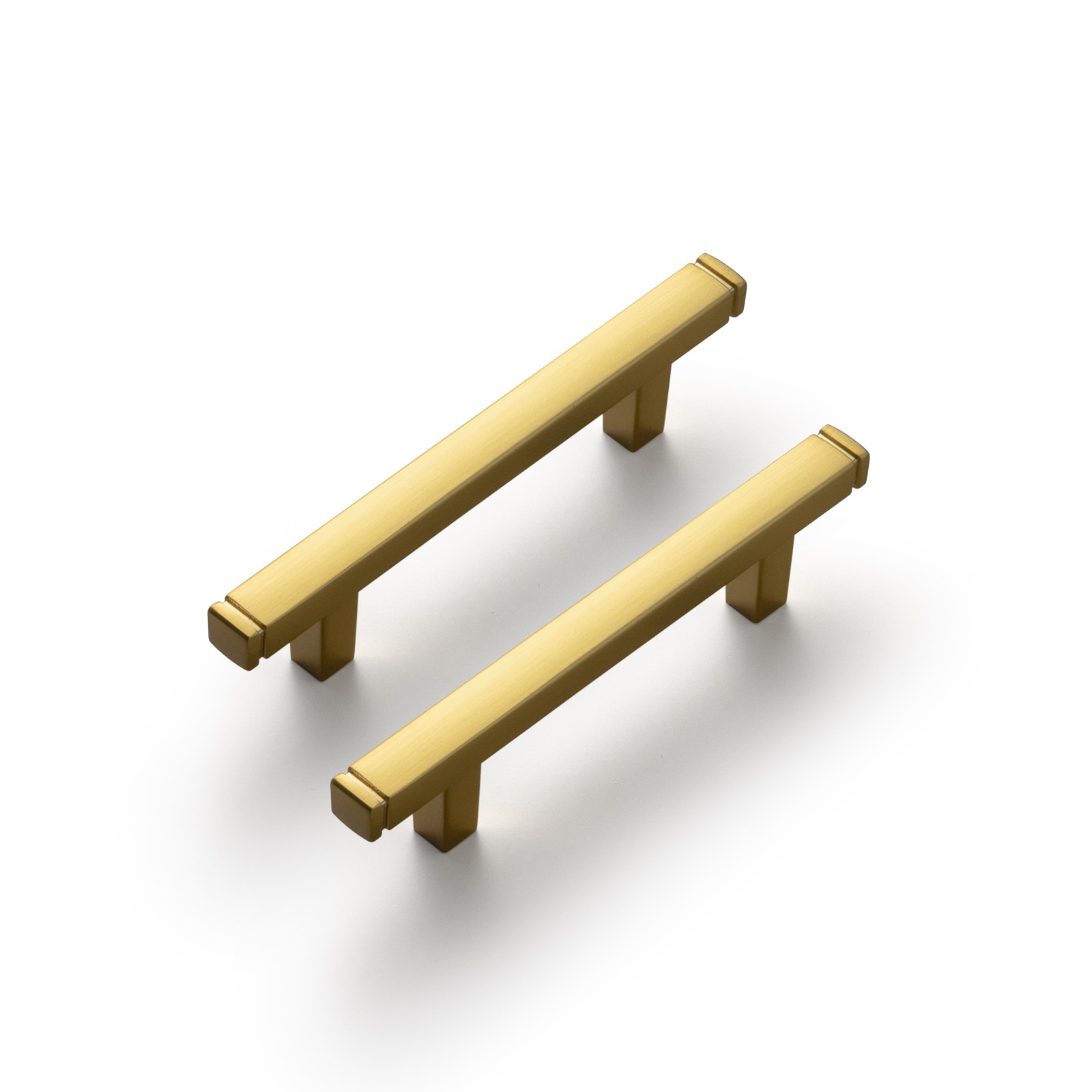Miaokesen 1814LSJ-76 3-in , 76mm Center to Center Brushed Gold Rectangular Handle 6 -Pack