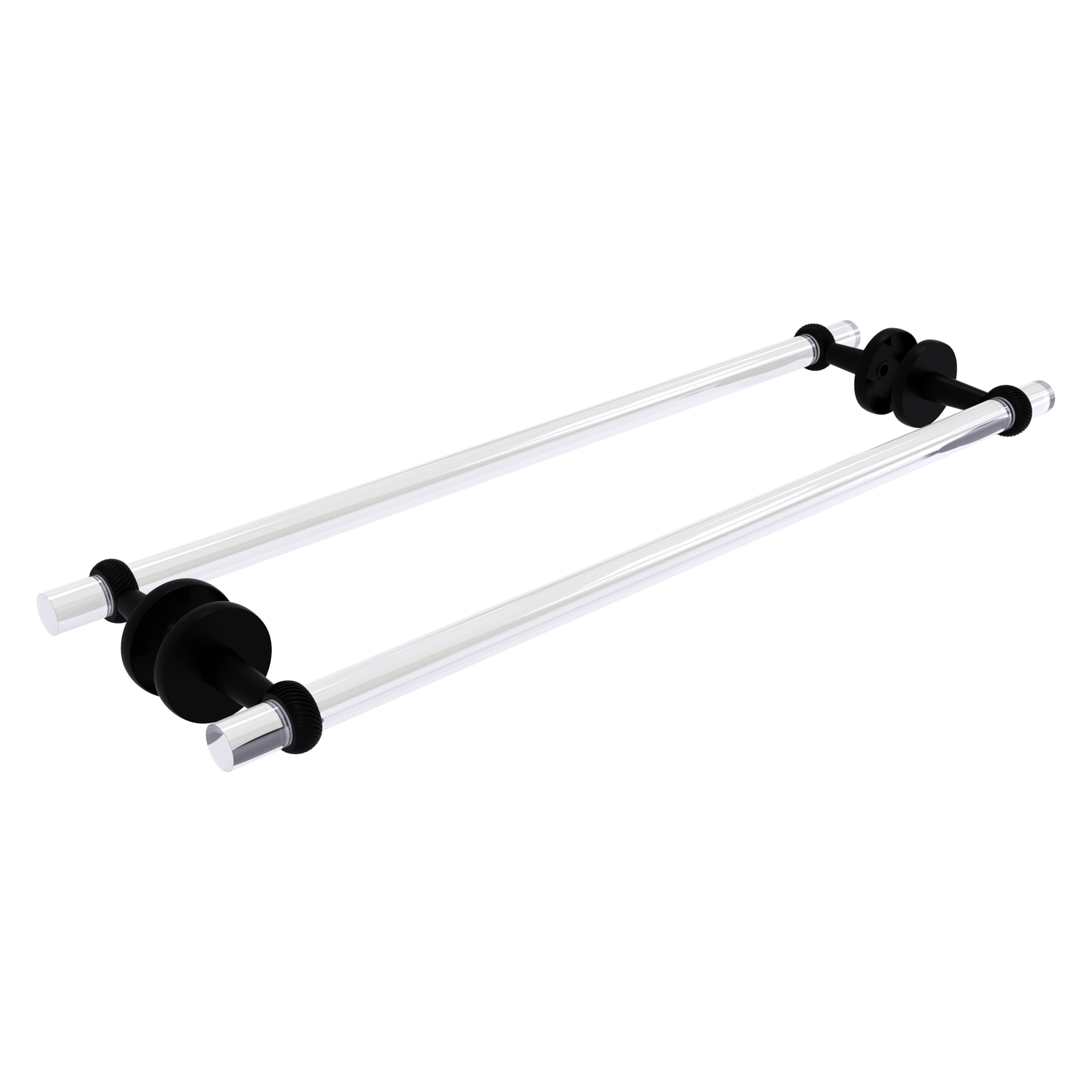 Allied Brass CV-41T-BB-24-BKM Clearview 24-in double Matte Black Wall mount Double Towel Bar