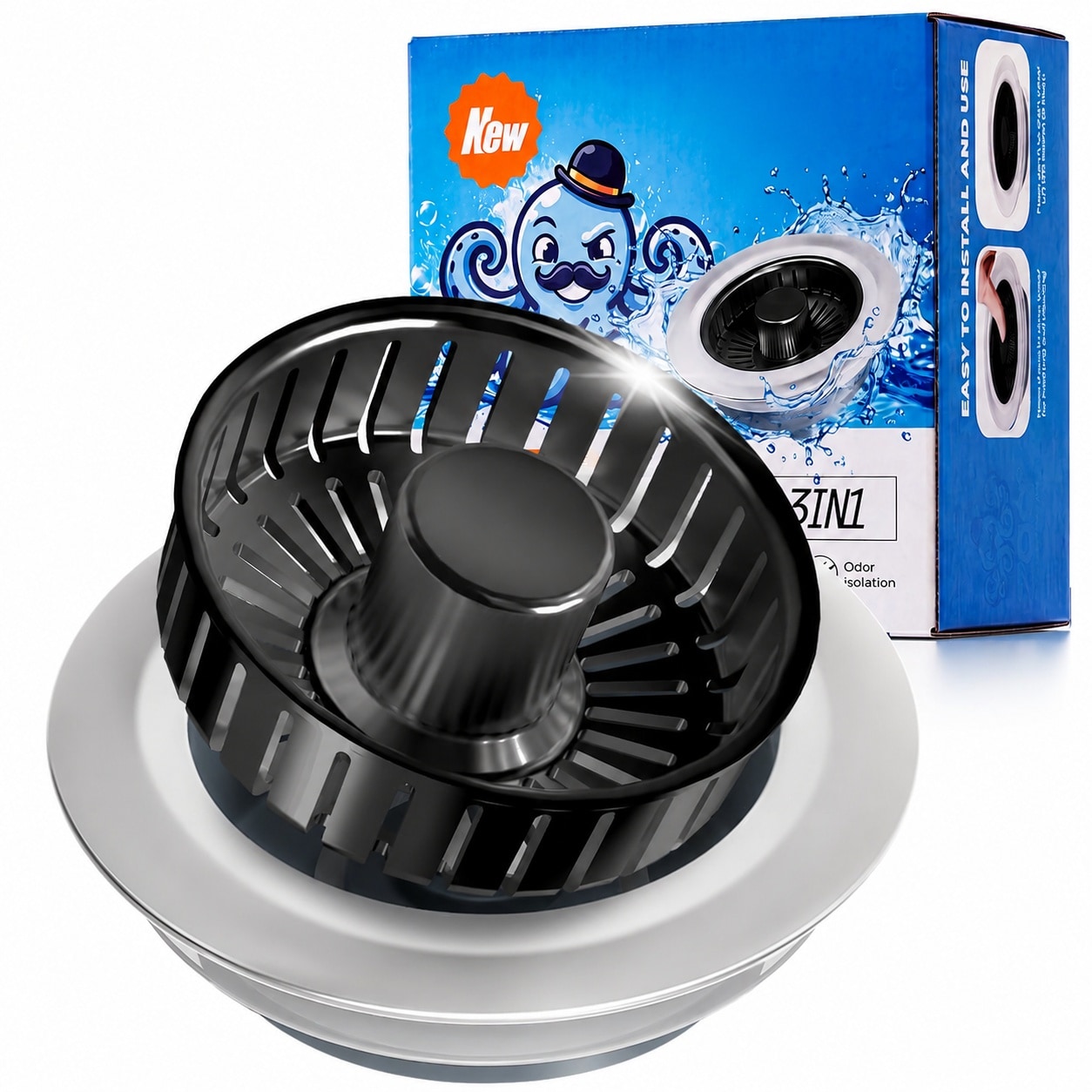 Yichuhaoxi -  Kitchen Sink Drain Strainer 304 Stainless Steel Sink Stopper Anti Clog Filter Fits ...