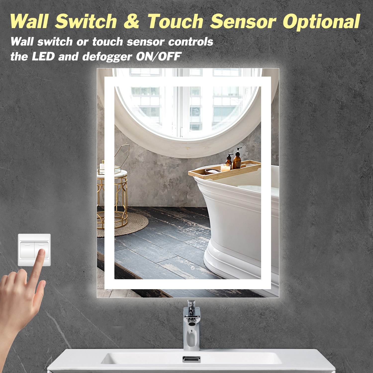 HomLux 1MA022430TD-OL Framed-Bath-Mirrors - View #8