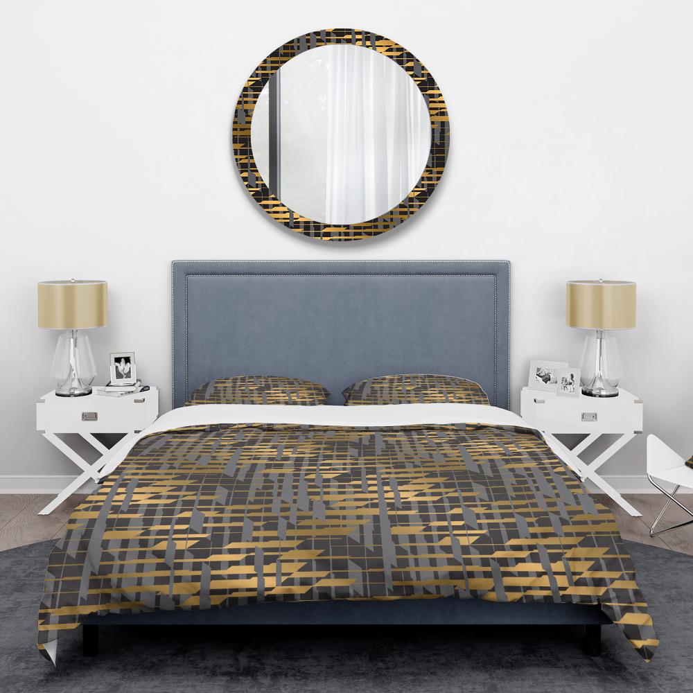 Designart BED24252-Q 3 -Piece Gold Queen Duvet cover Set
