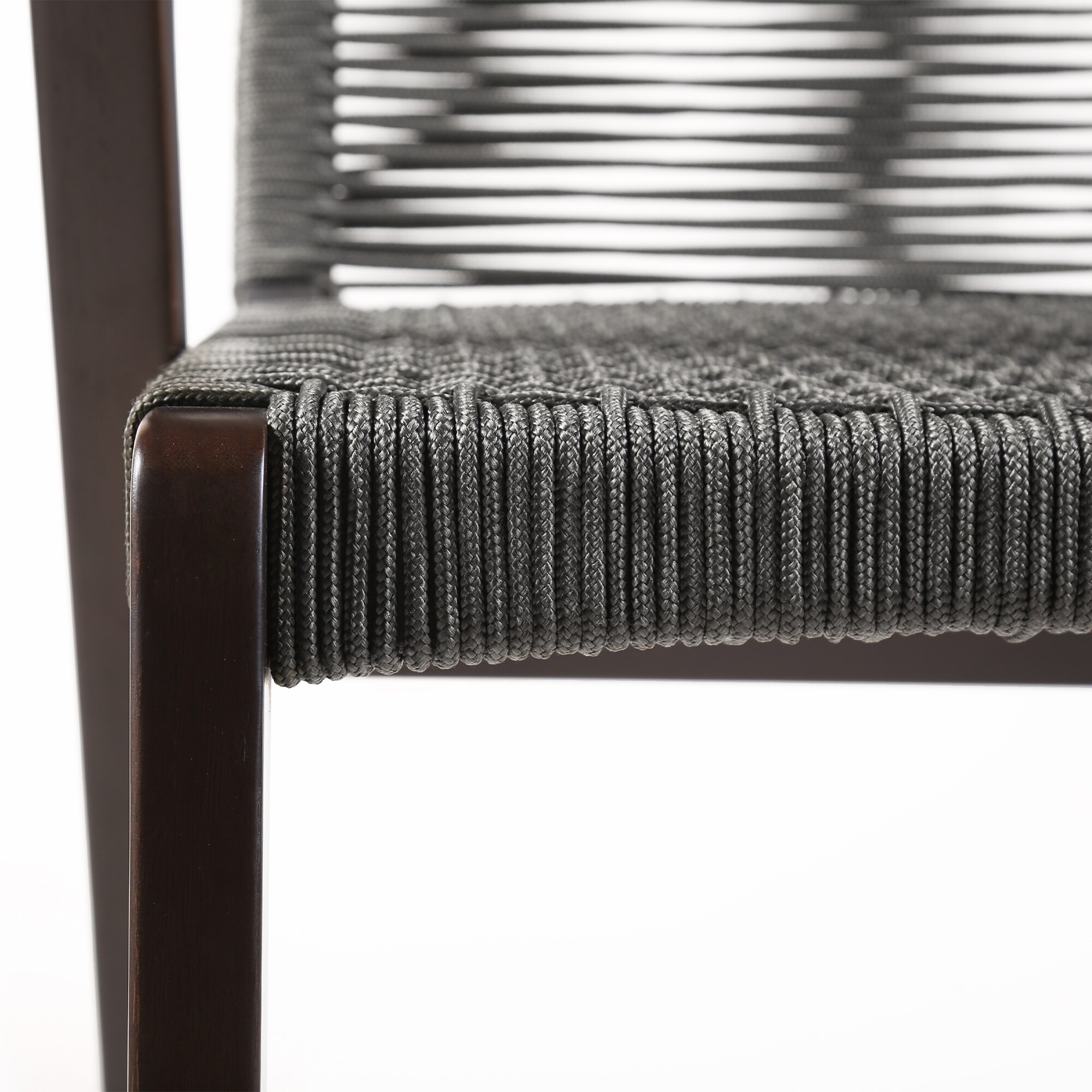 Nabila 42.5" Dark Eucalyptus and Grey Rope Outdoor Chair