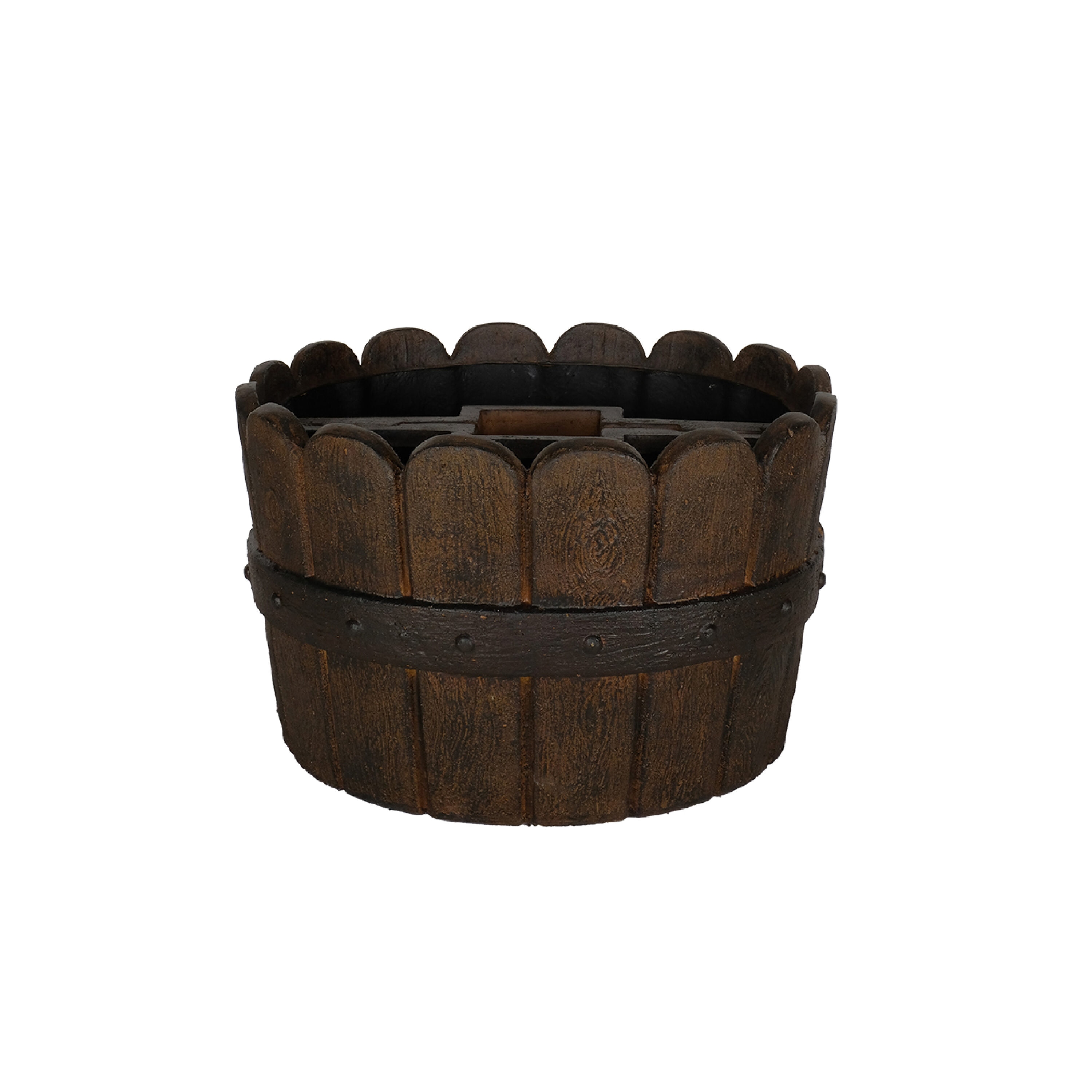 MPG Planters PF5764B Round 20-Inches W Large Brown Stone Outdoor Planter