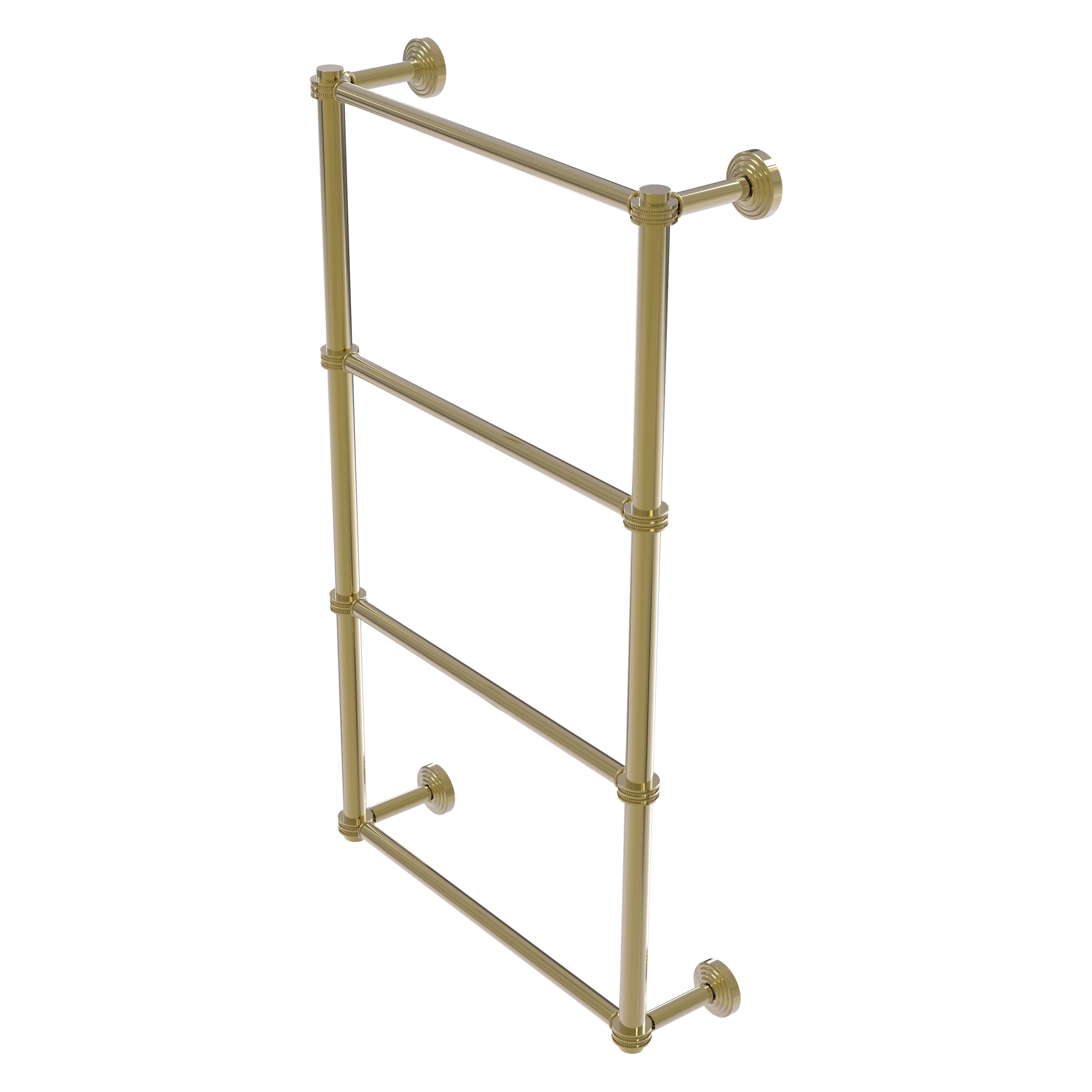 Allied Brass WP-28D-30-UNL Waverly Place 30-in double Unlacquered Brass Wall mount 4-tier Towel Bar