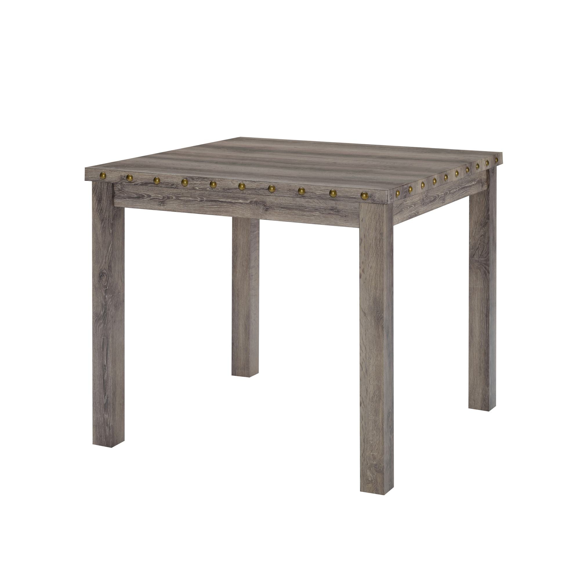 FARATI D2005BRT Gray Rustic Counter Table, MDF with Gray Wood 42-Inches L x 35.75-Inches H