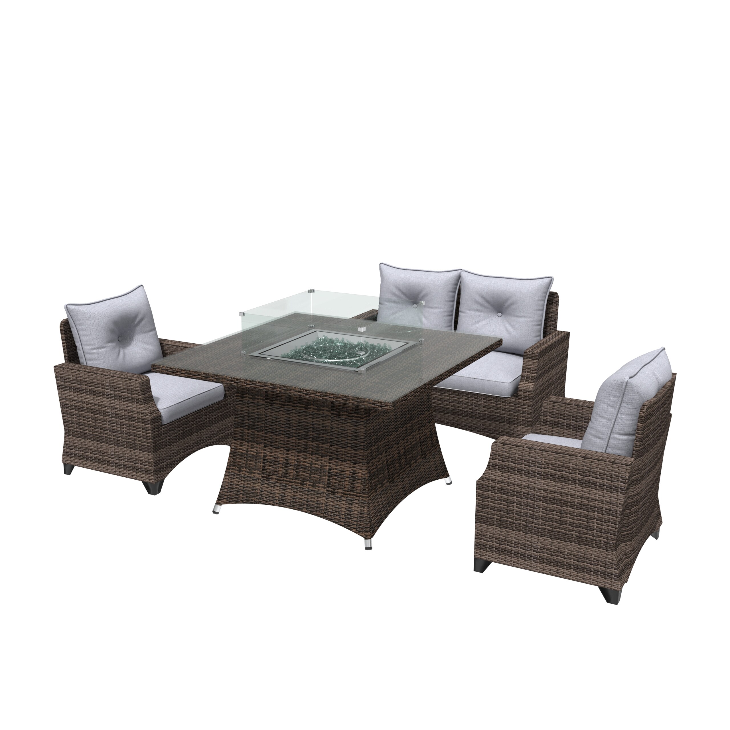 Direct Wicker DWG-1801P1104-BR Patio-Conversation-Sets - View #5