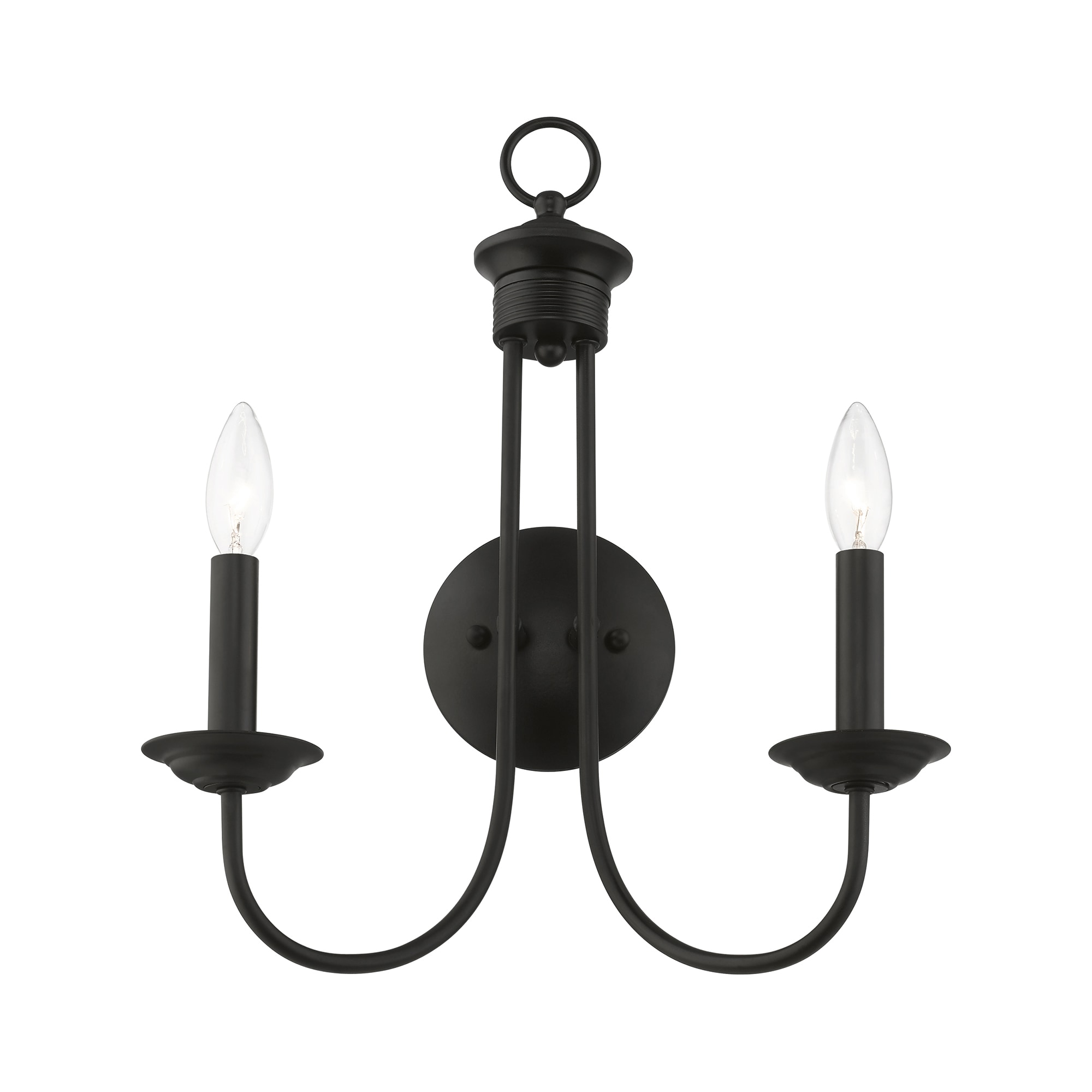 Estate Classic Black Steel 2-Light Wall Sconce