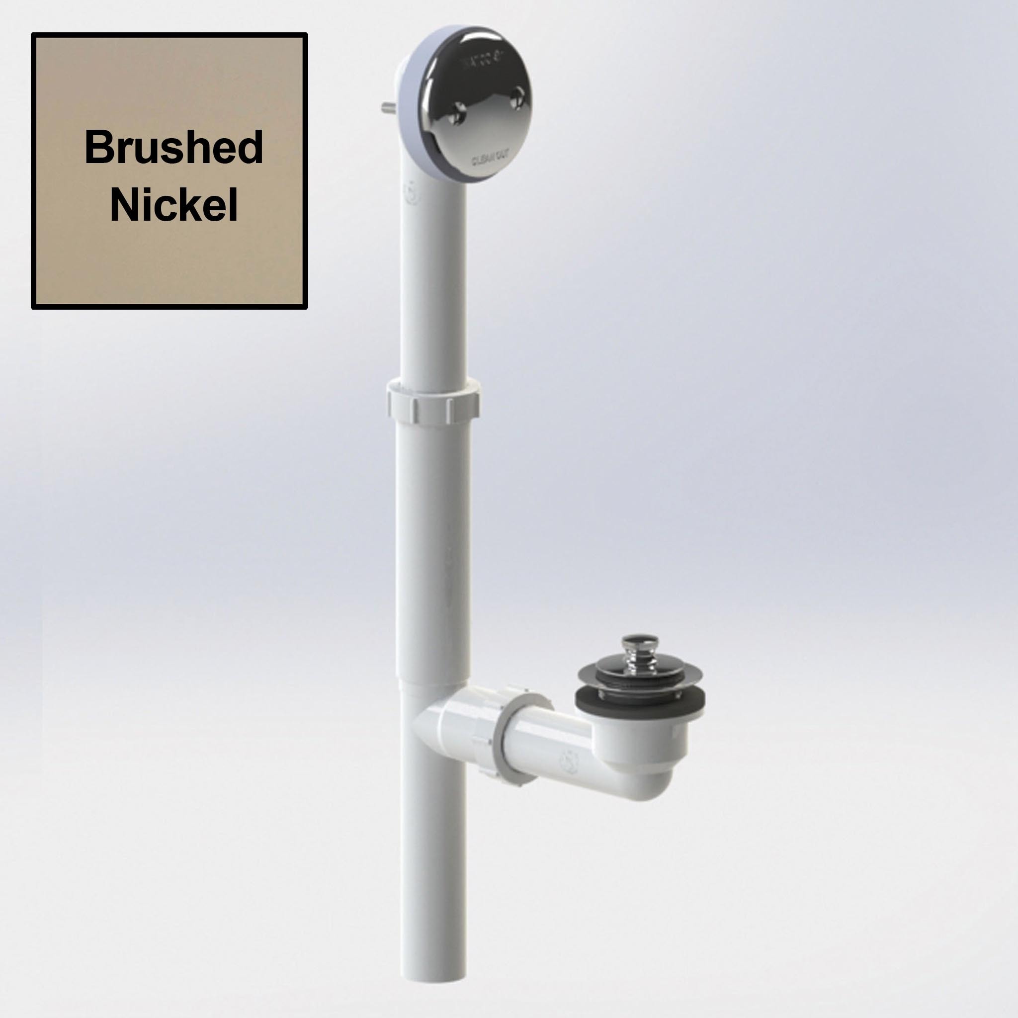WATCO 500-LT-PVC-BN 1-1/2-in Brushed nickel 500 Brushed nickel Lift and turn Drain with PVC Pipe Included