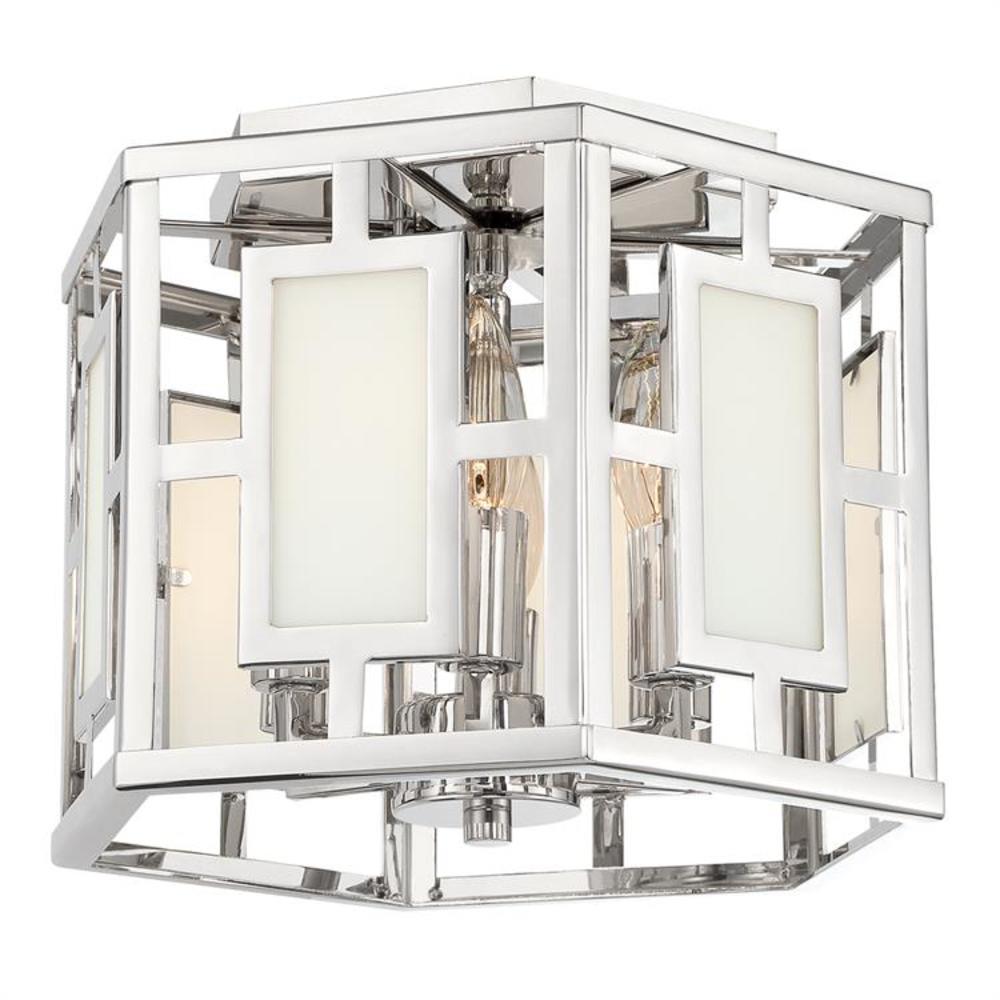 Crystorama HIL-990-PN Hillcrest 12-in Polished Nickel Flush Mount Light
