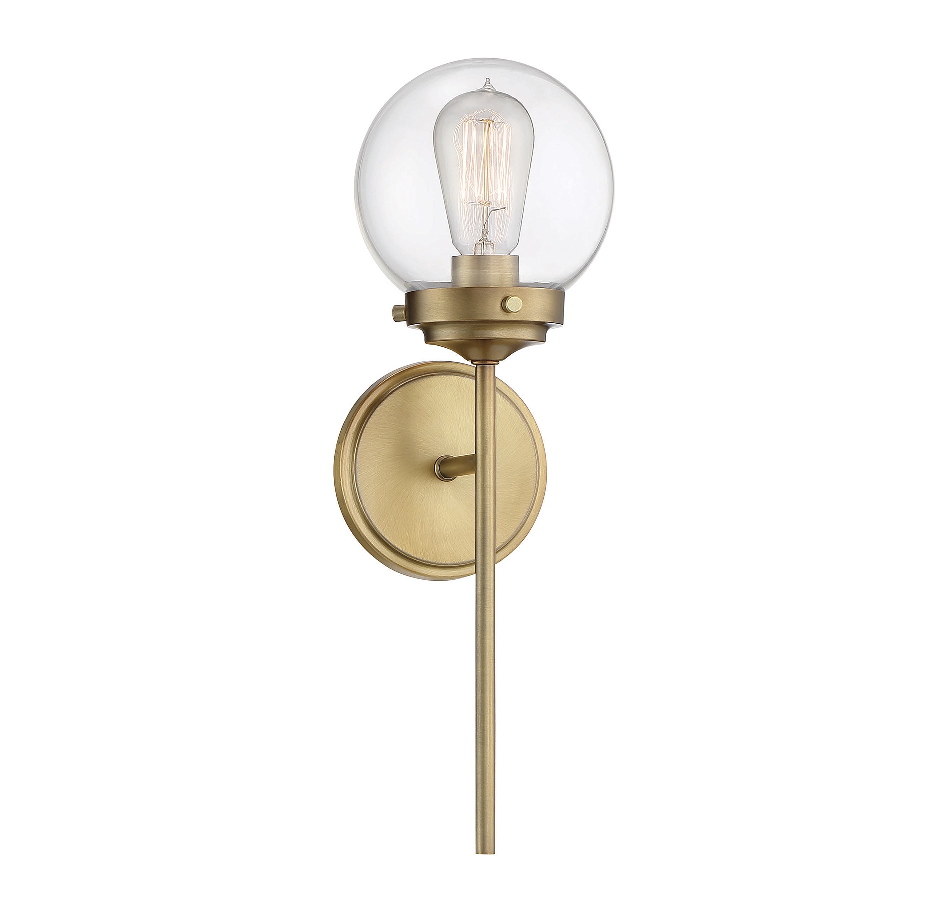 Meridian Lite Trends M90025NB Meridian 6-in W 1 -Light Brushed Brass Industrial Wall Sconce