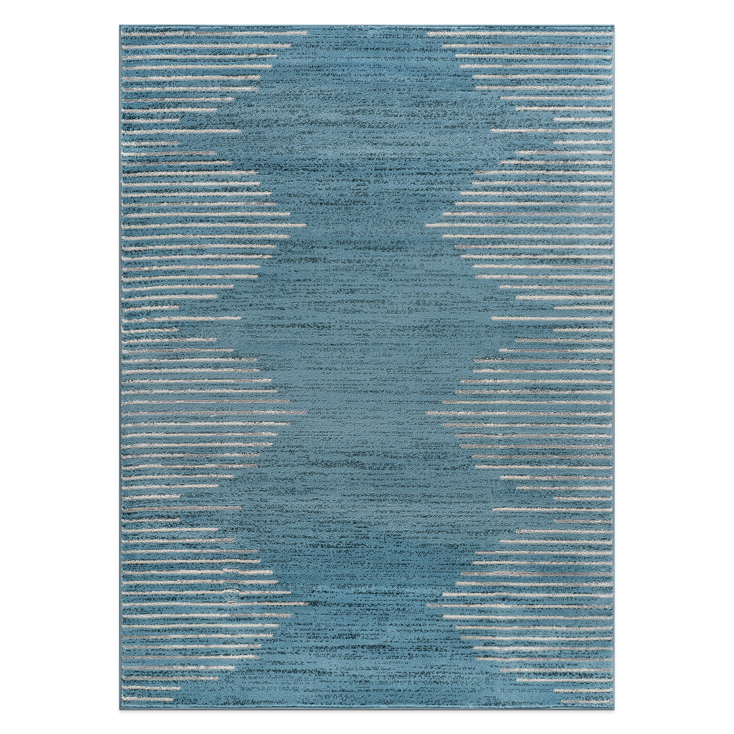 World Rug Gallery 385BLUE8X10 8 x 10 (ft) Loomed Polypropylene Blue Rectangular Indoor Stripe Bohemian/Eclectic Area rug