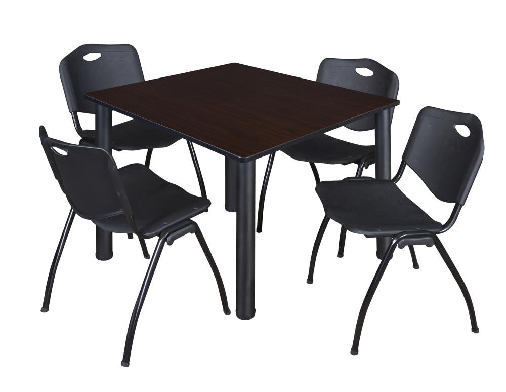 Regency TB4848MWBPBK47BK Breakroom Brown 4-Person Training Table (48-in W x 29-in H)