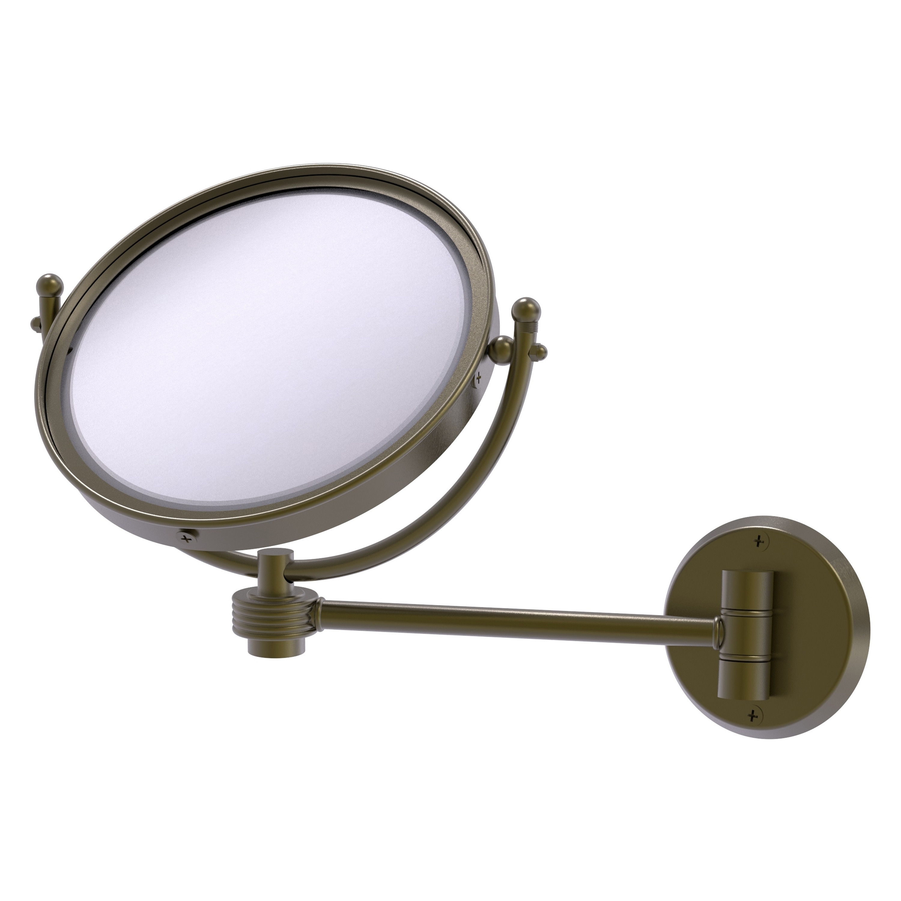 8-in x 10-in Antique Gold Double-sided 5X Magnifying Wall-mounted Vanity Mirror | - Allied Brass WM-5G/4X-ABR