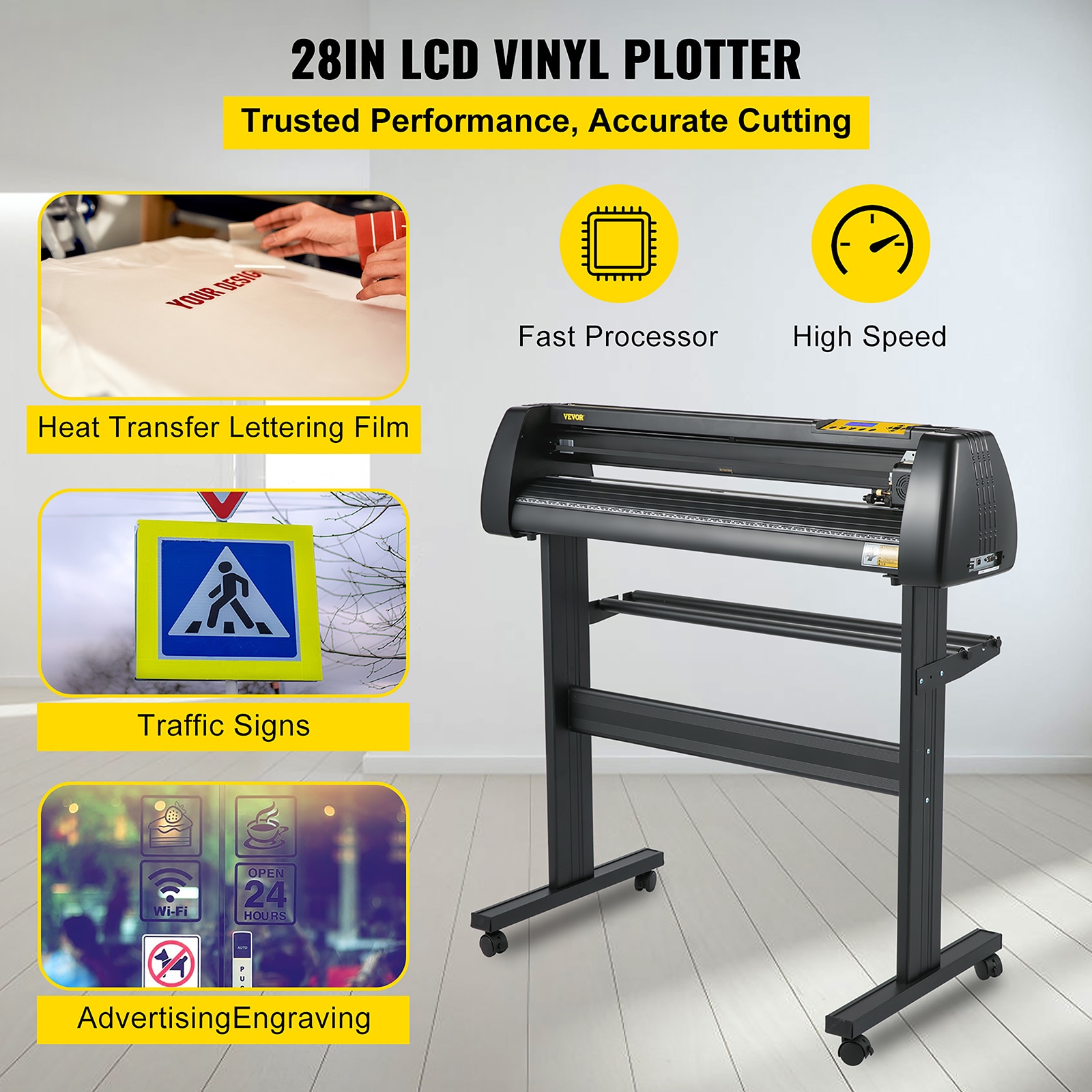 VEVOR 8 in 1 Heat Press 15x15 Sublimation Machine + 53 Vinyl Cutter/Plotter Cutting