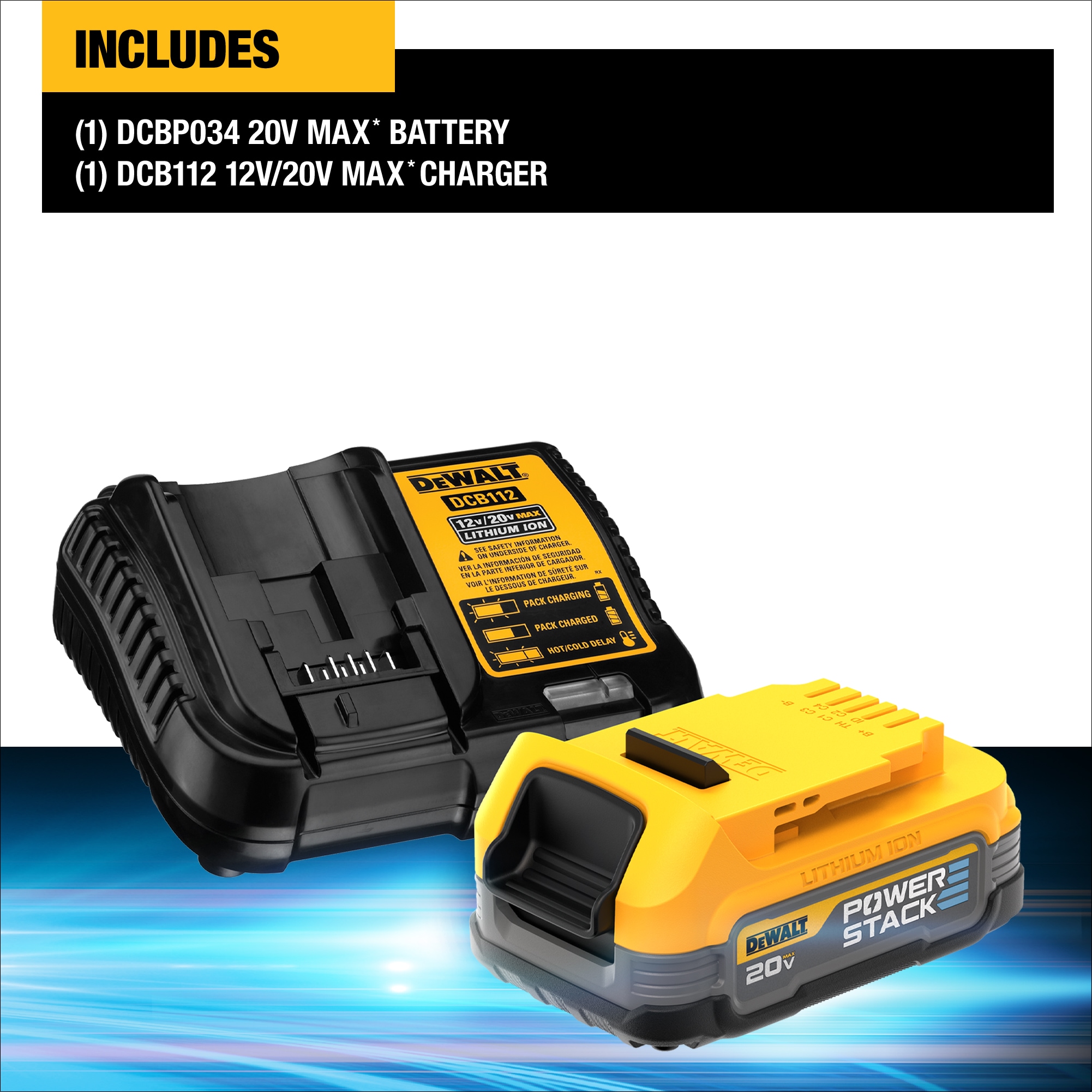 DEWALT POWERSTACK 20-V 2-Pack 1.7 Amp-Hour; 1.7 Amp-Hour Lithium-ion  Battery in the Power Tool Batteries & Chargers department at