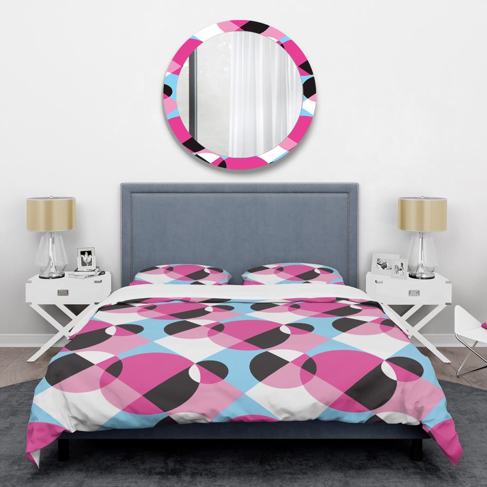 Designart BED24370-K 3 -Piece Pink King Duvet cover Set